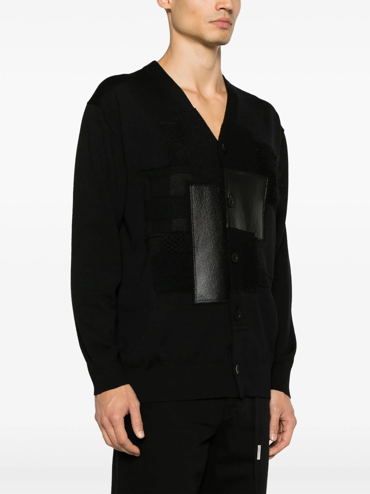 tonal-design V-neck cardigan