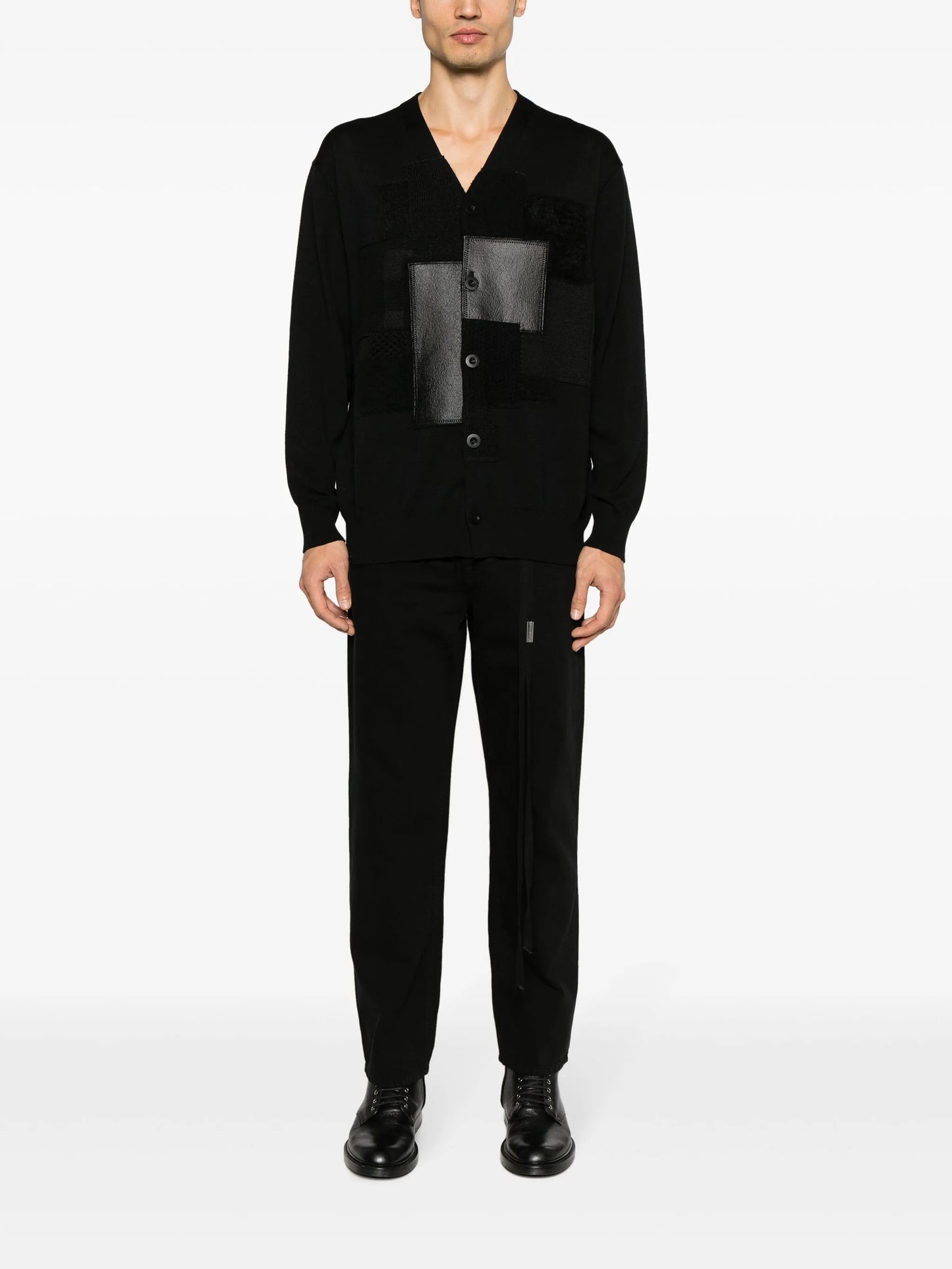 tonal-design V-neck cardigan