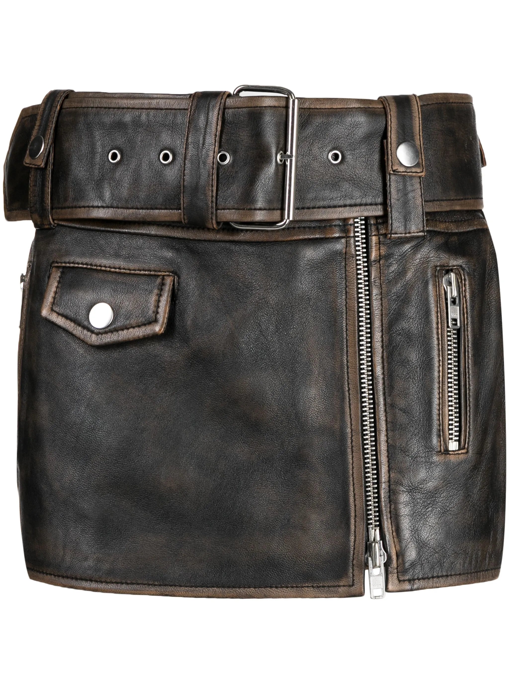 Biker leather miniskirt