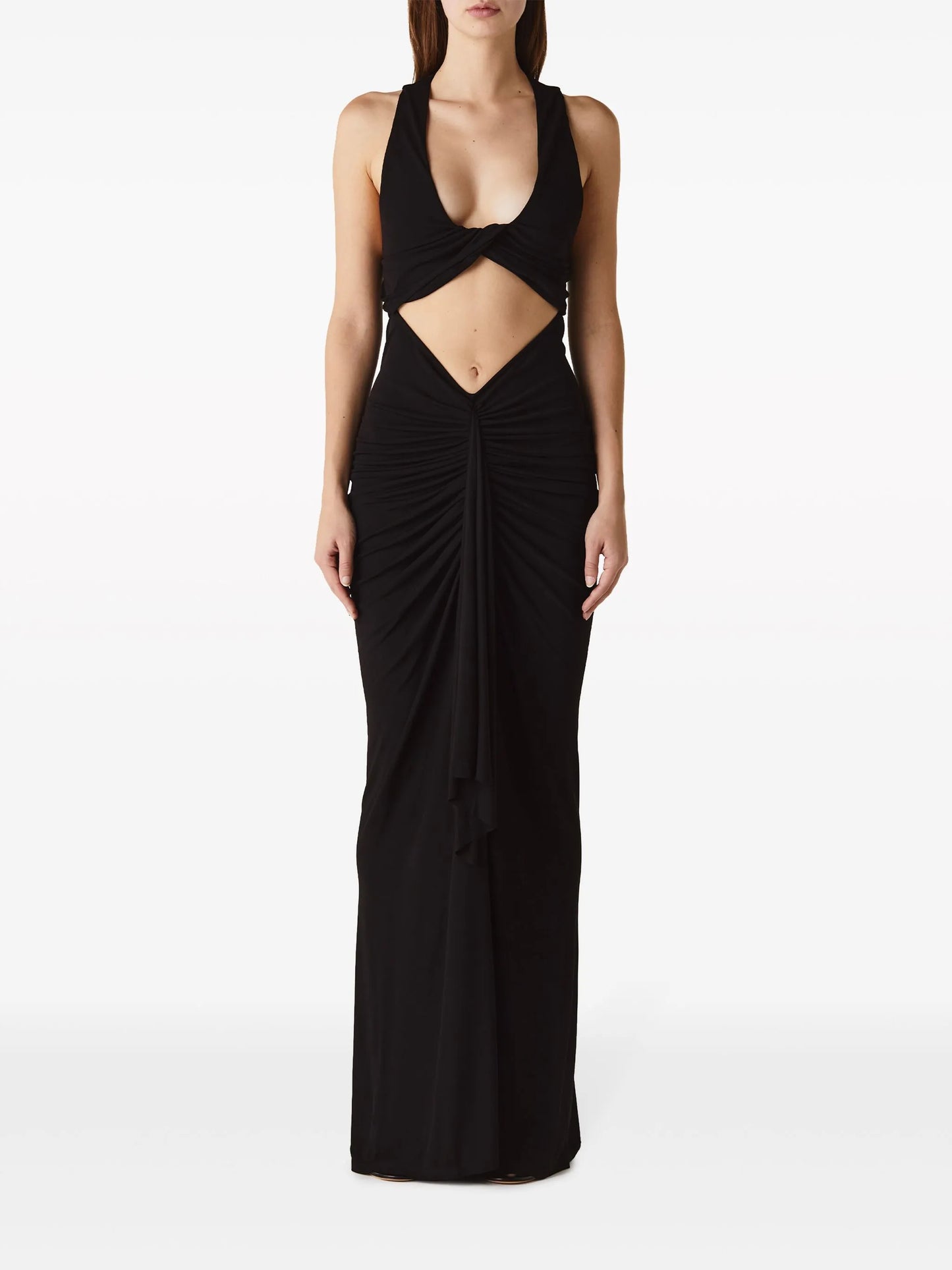 Vivenda draped cut-out maxi dress