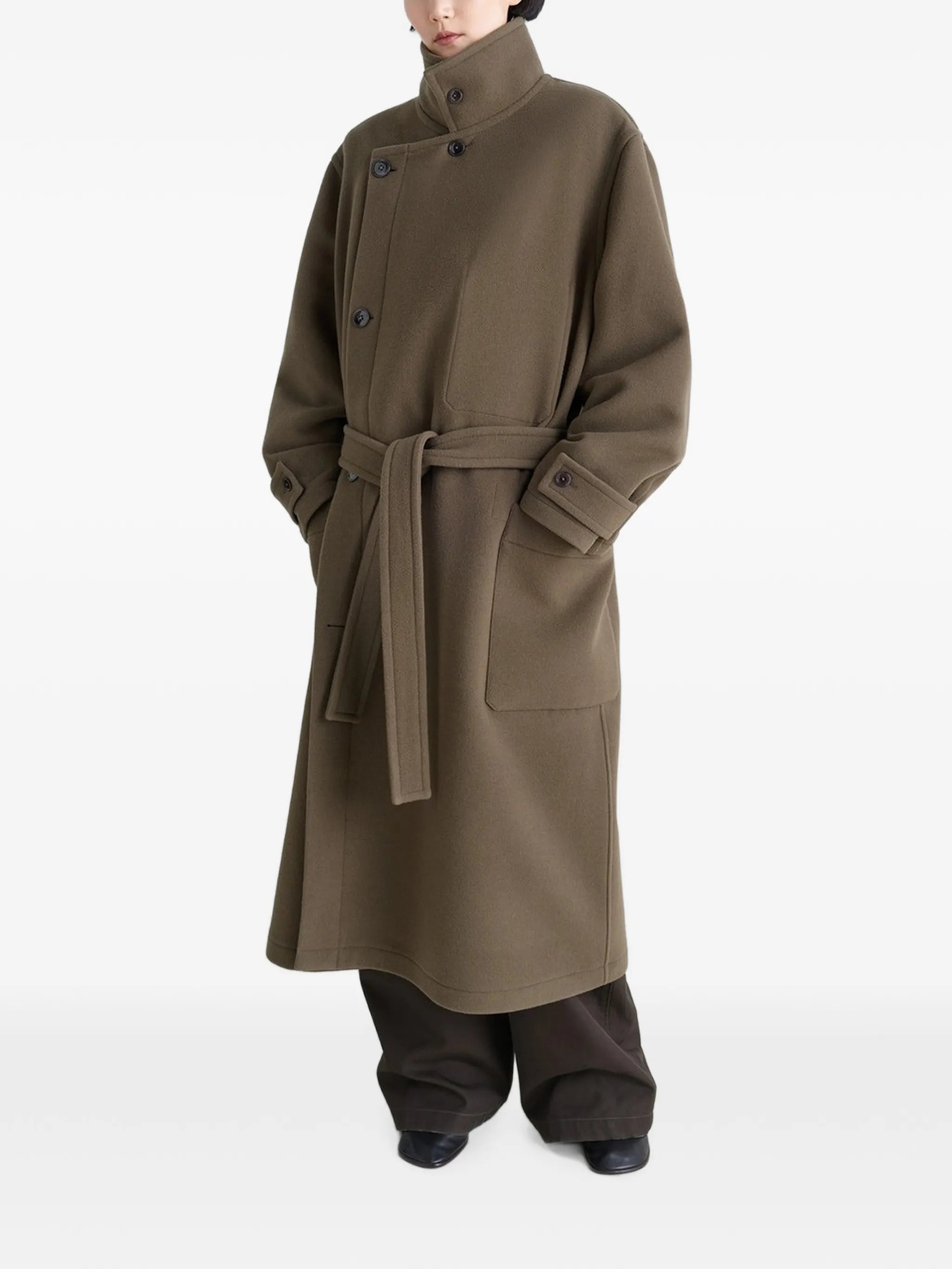 belted double-breasted coat