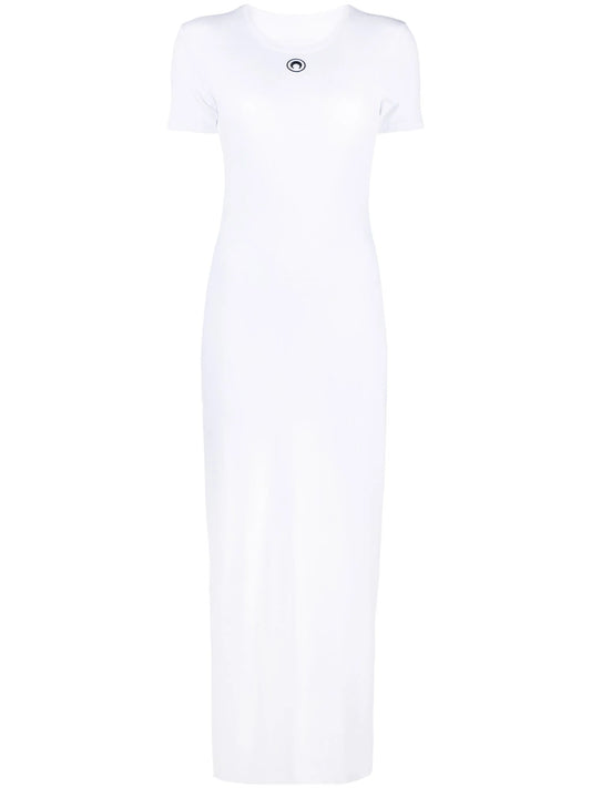 crescent moon-logo midi dress