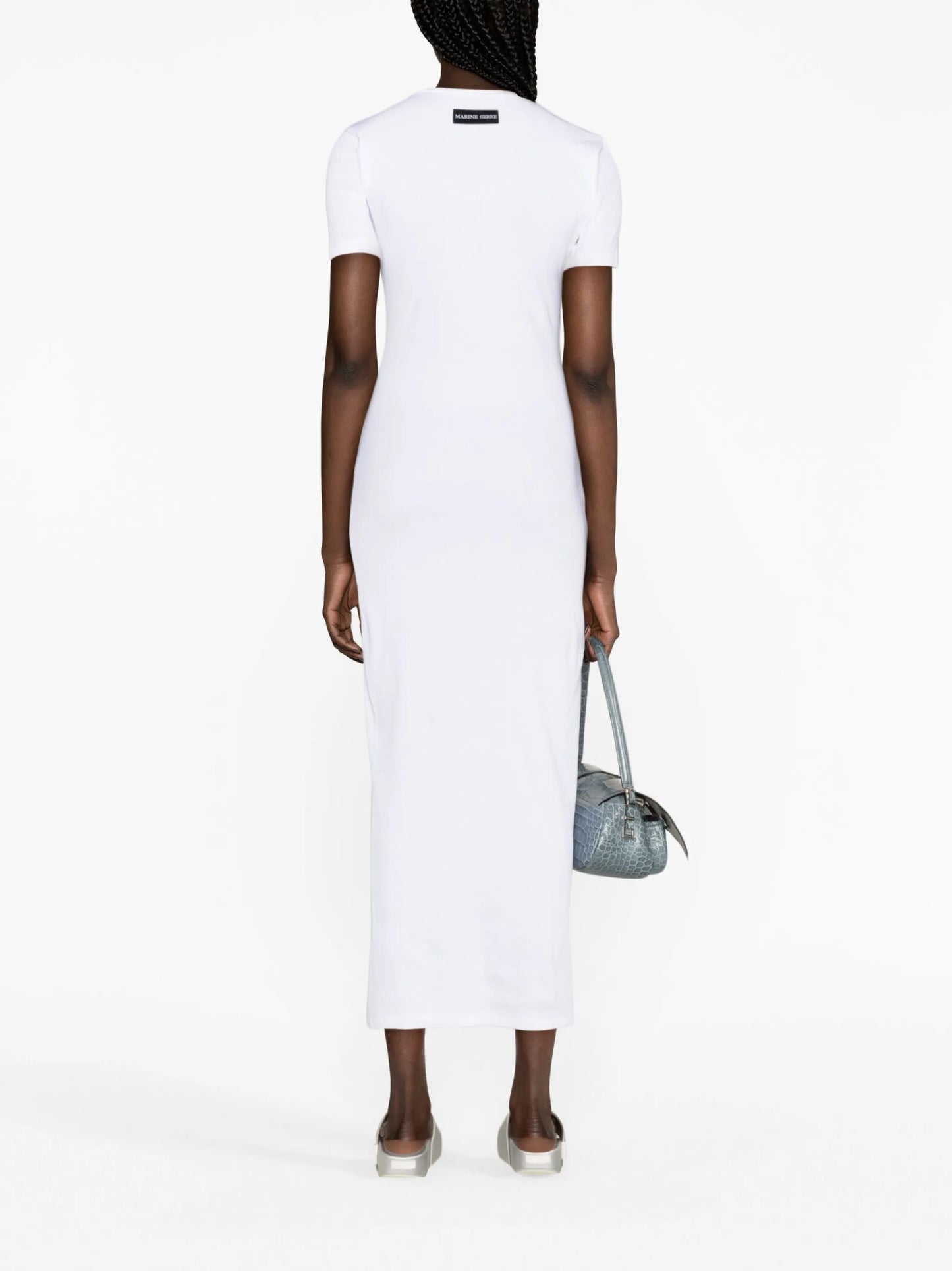 crescent moon-logo midi dress