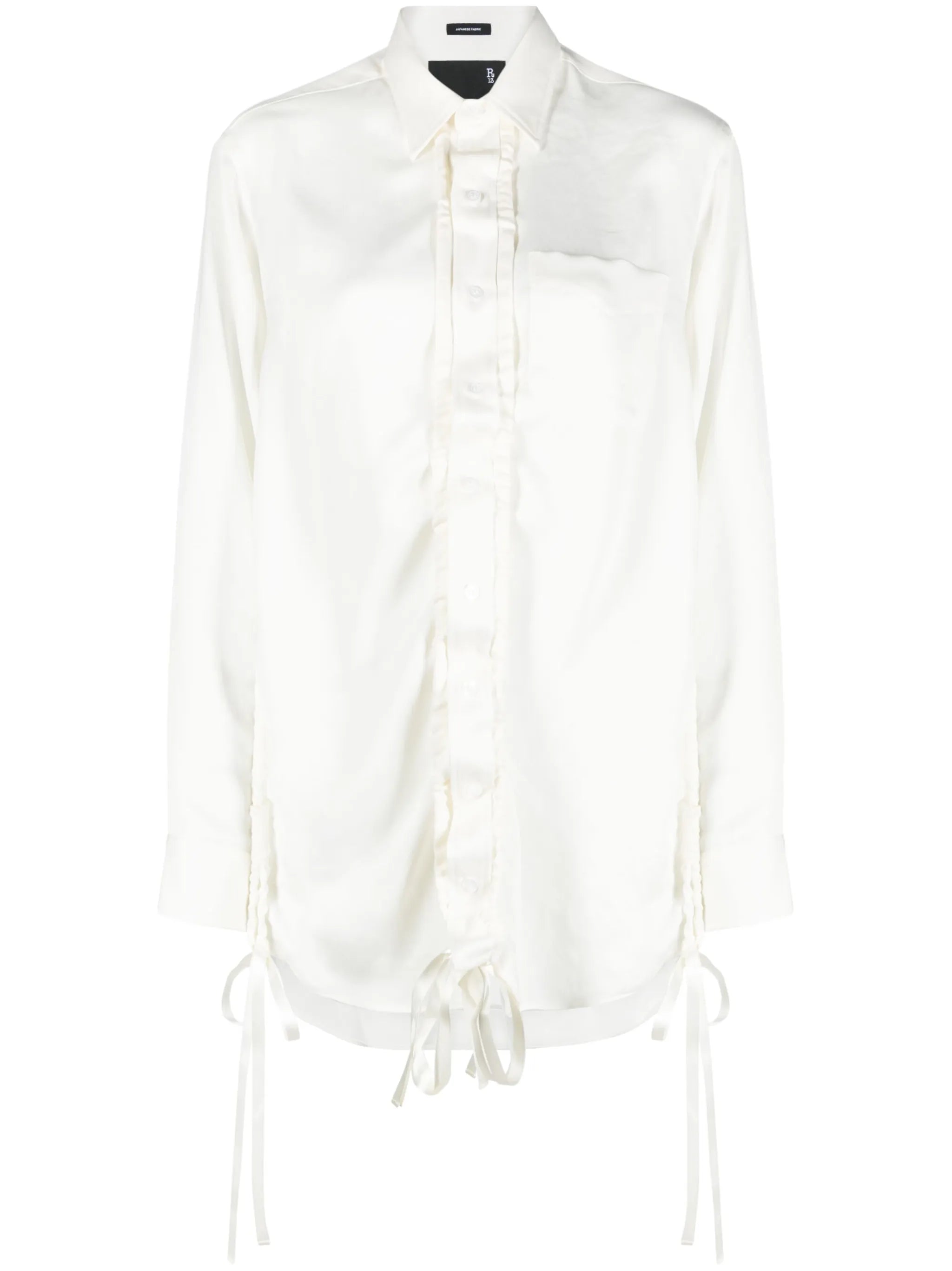 shirred long-sleeve shirt