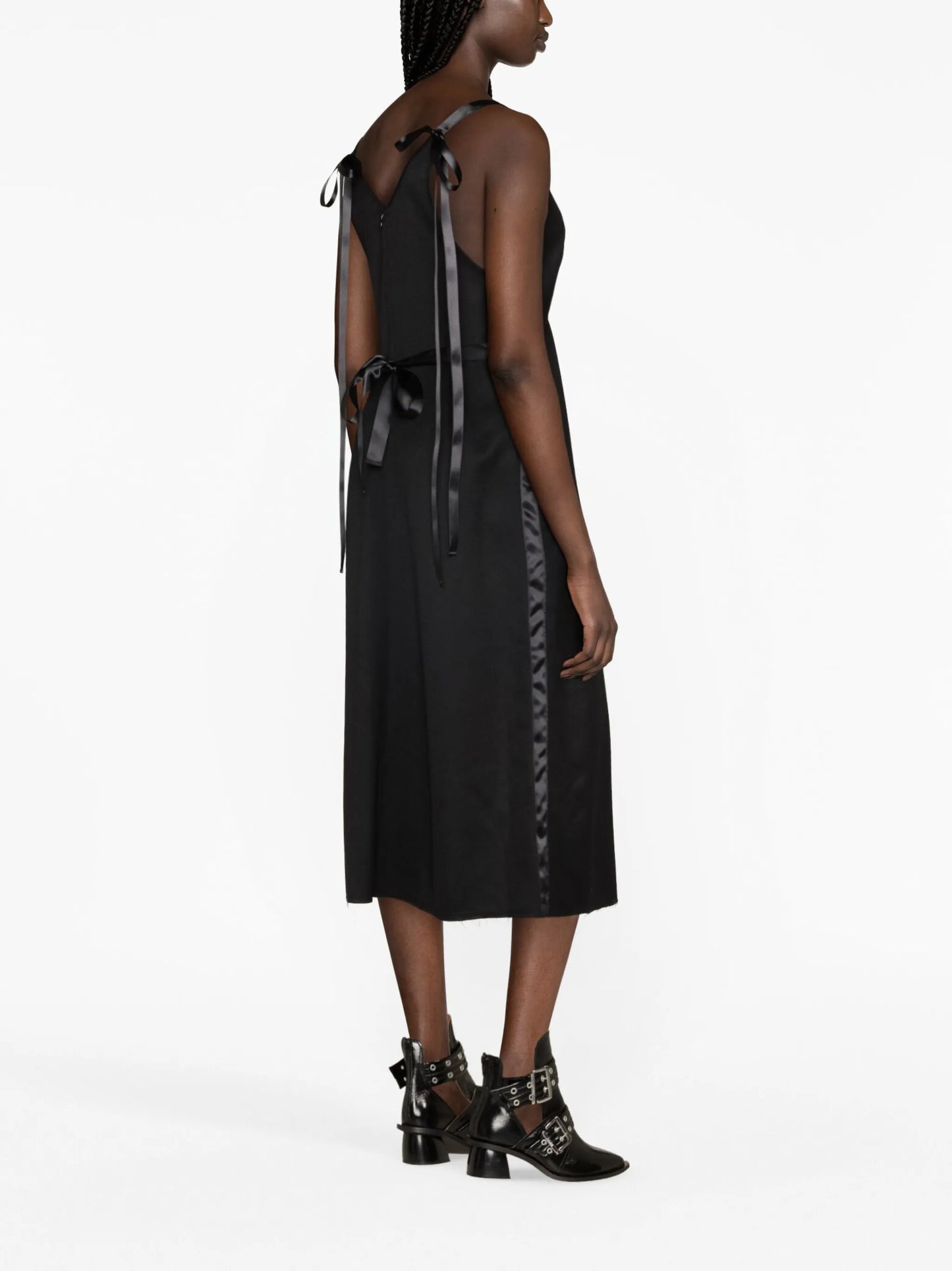 Grunge tape-embellished slip dress