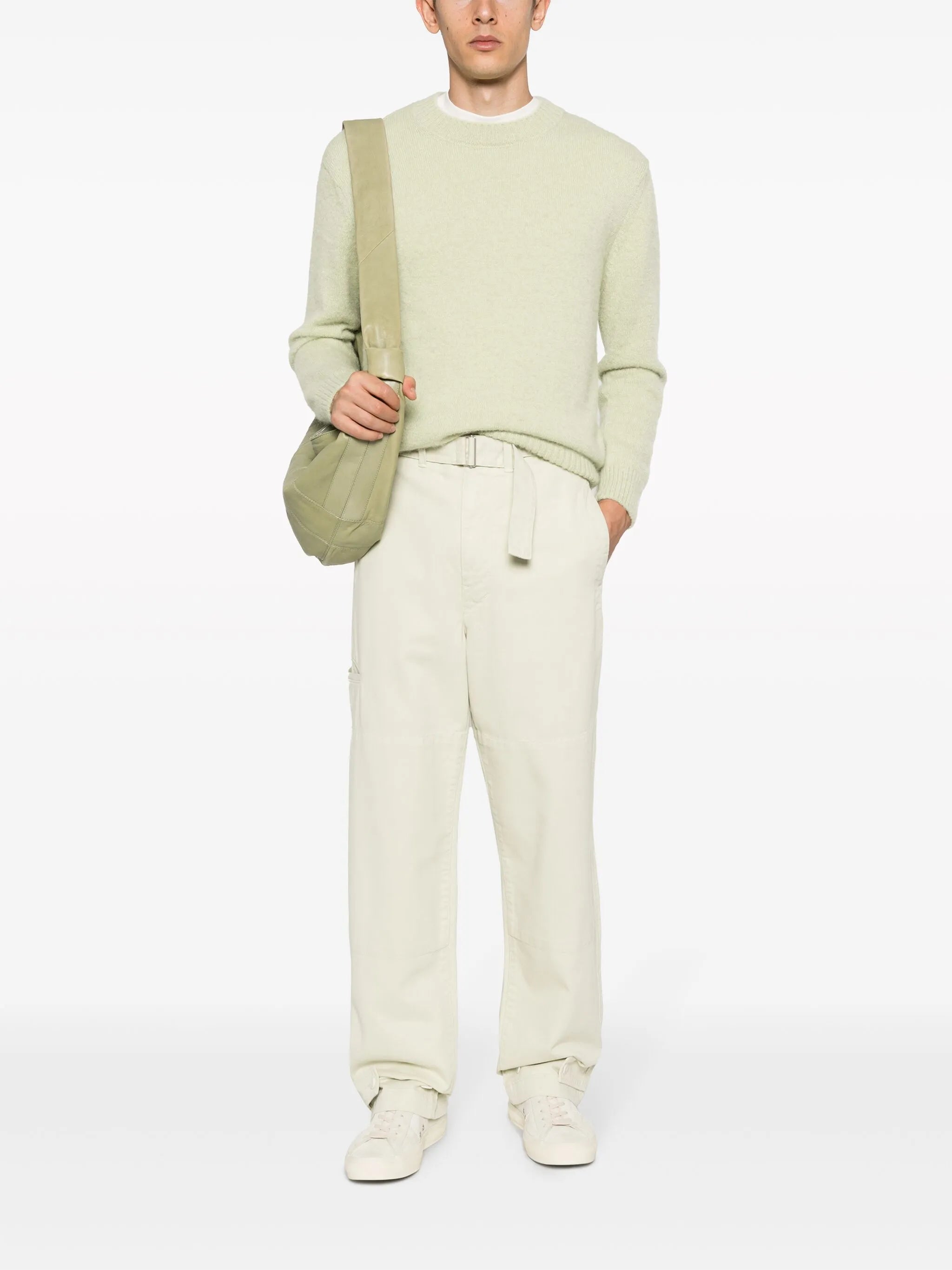 belted straight-leg jeans