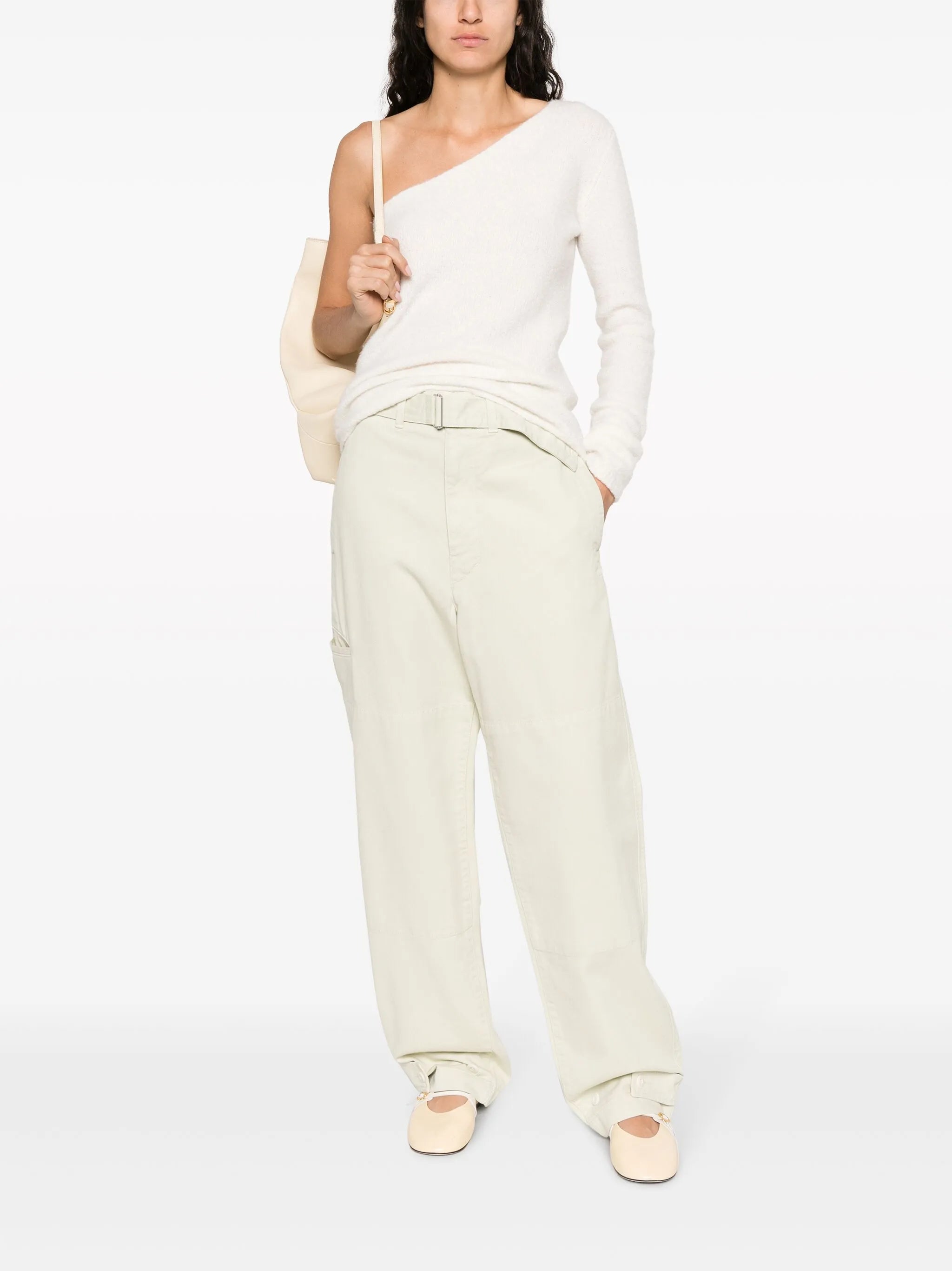 belted straight-leg jeans