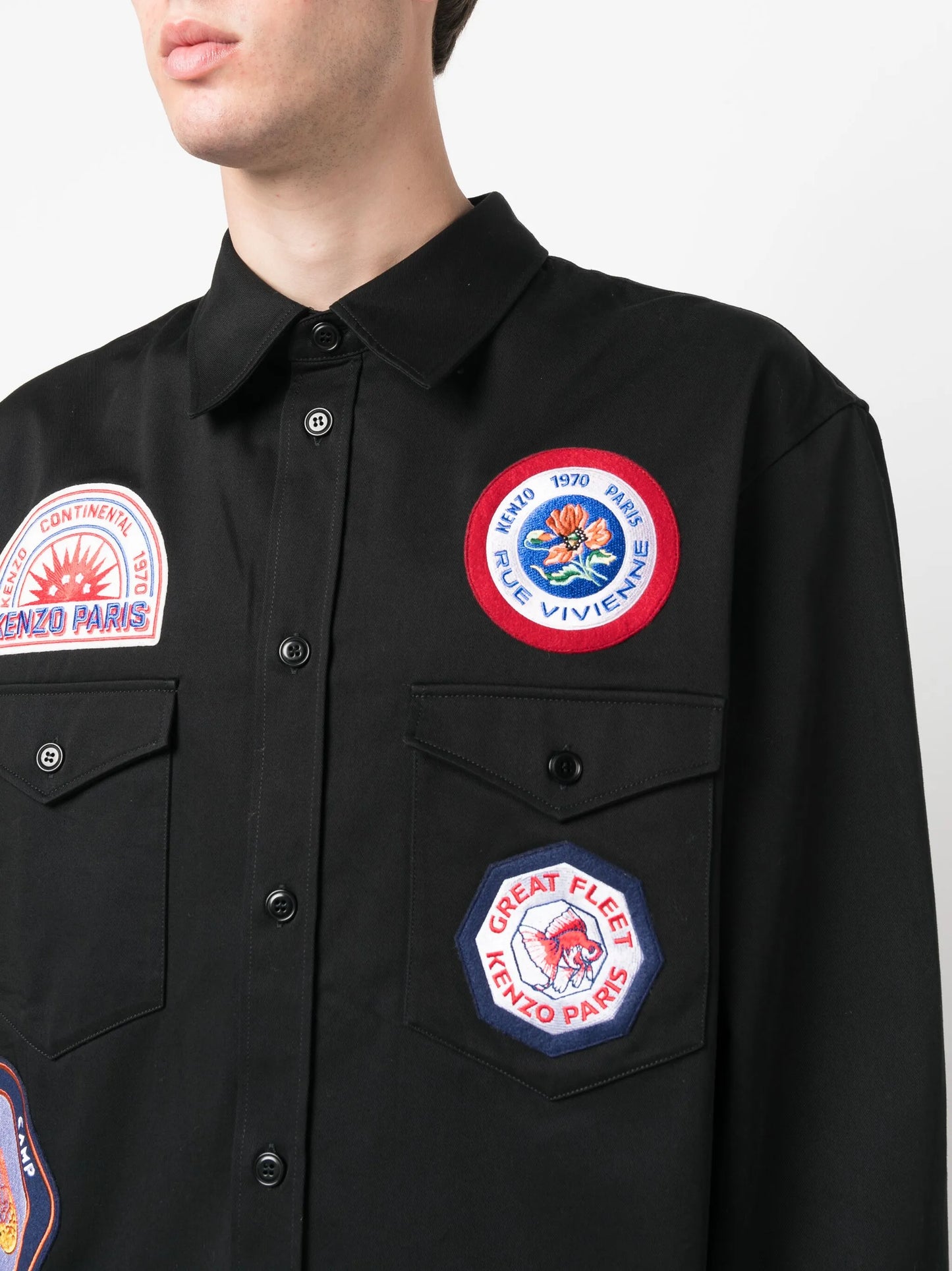 appliqué-logo cotton shirt