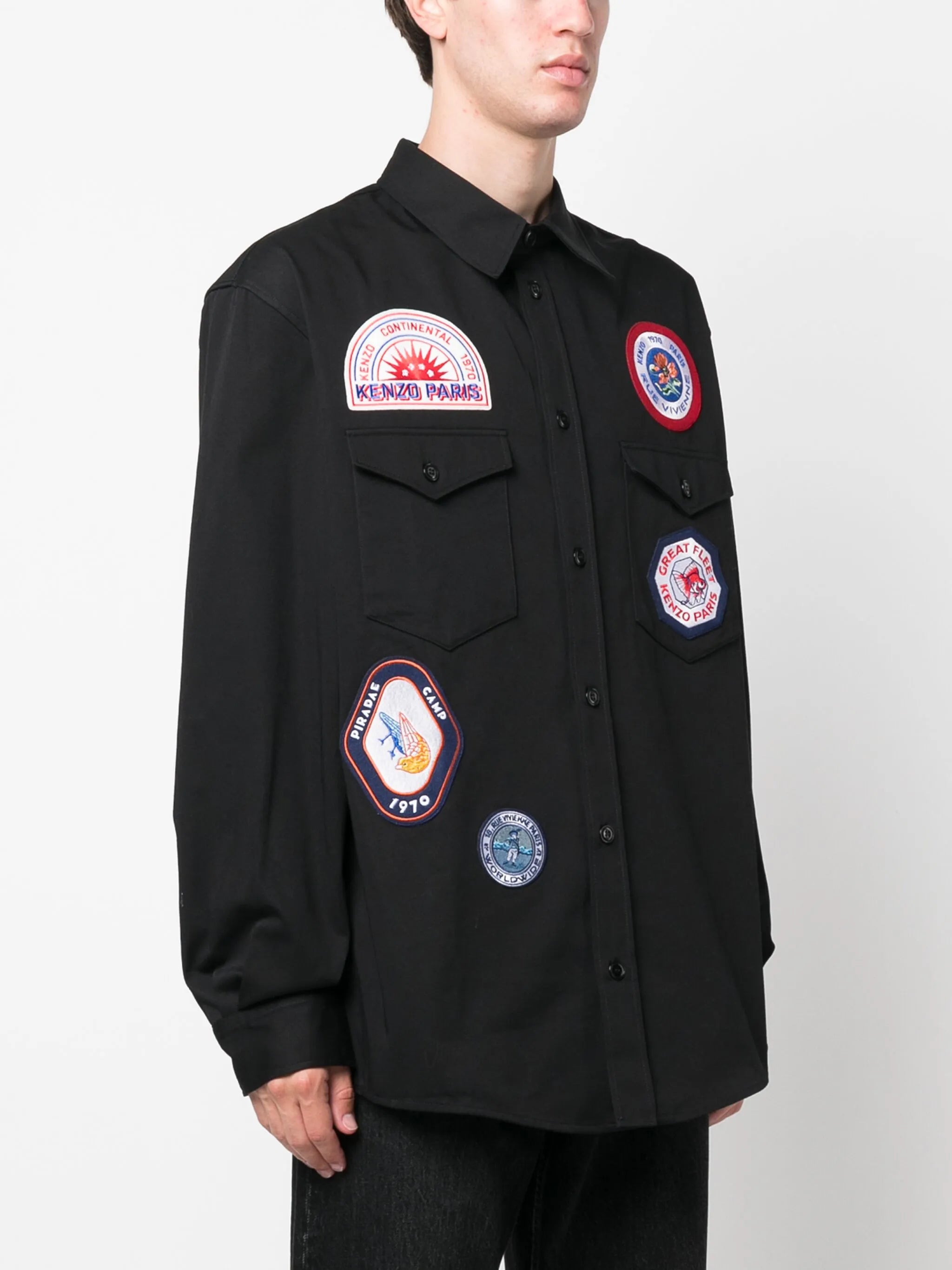 appliqué-logo cotton shirt