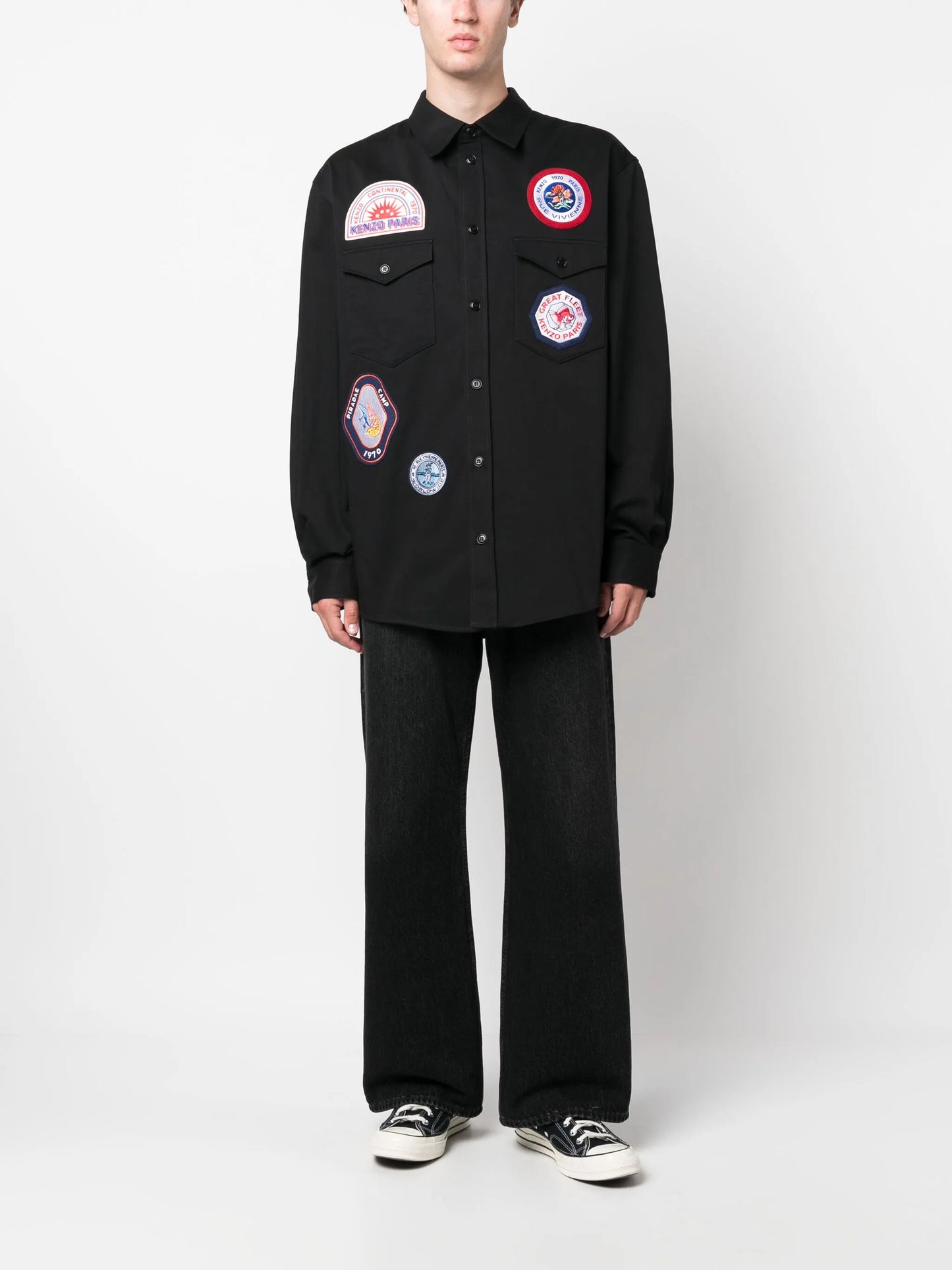 appliqué-logo cotton shirt