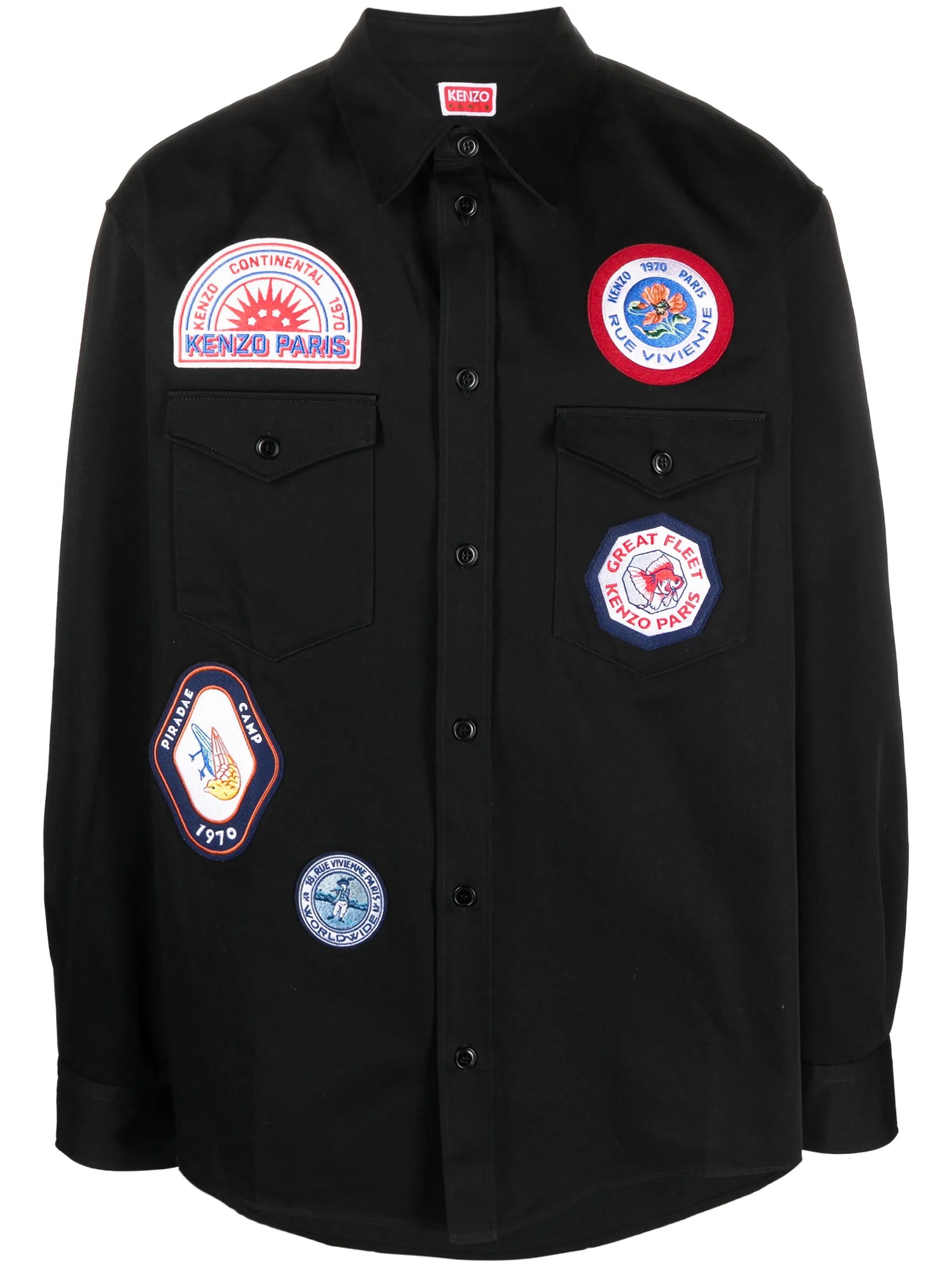 appliqué-logo cotton shirt