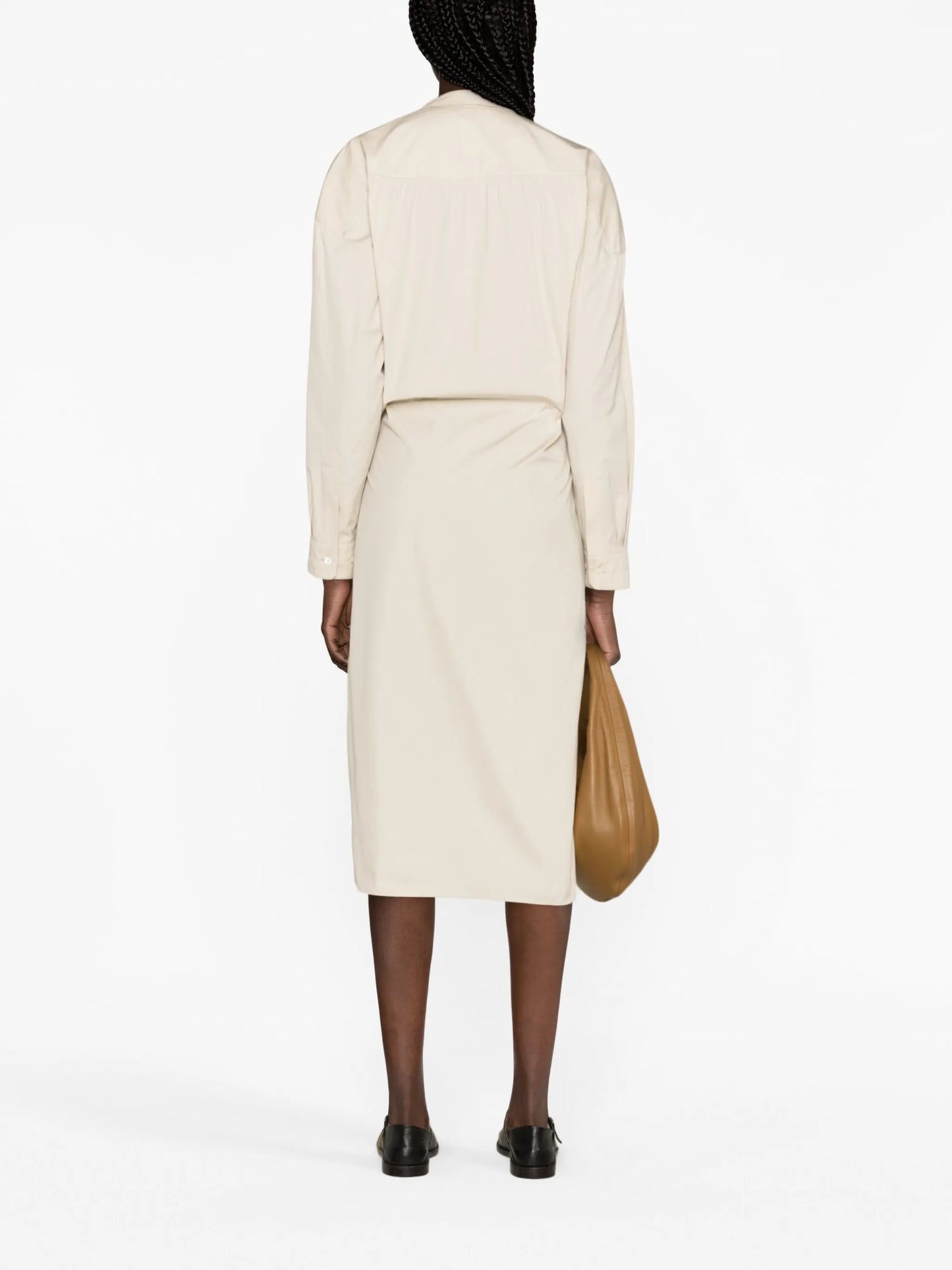 Twisted midi shirt dress