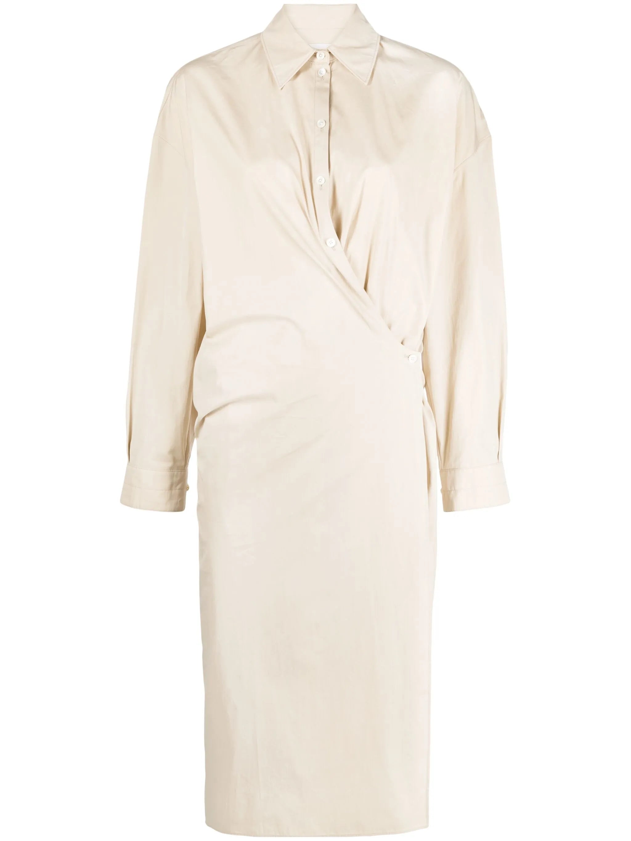 Twisted midi shirt dress
