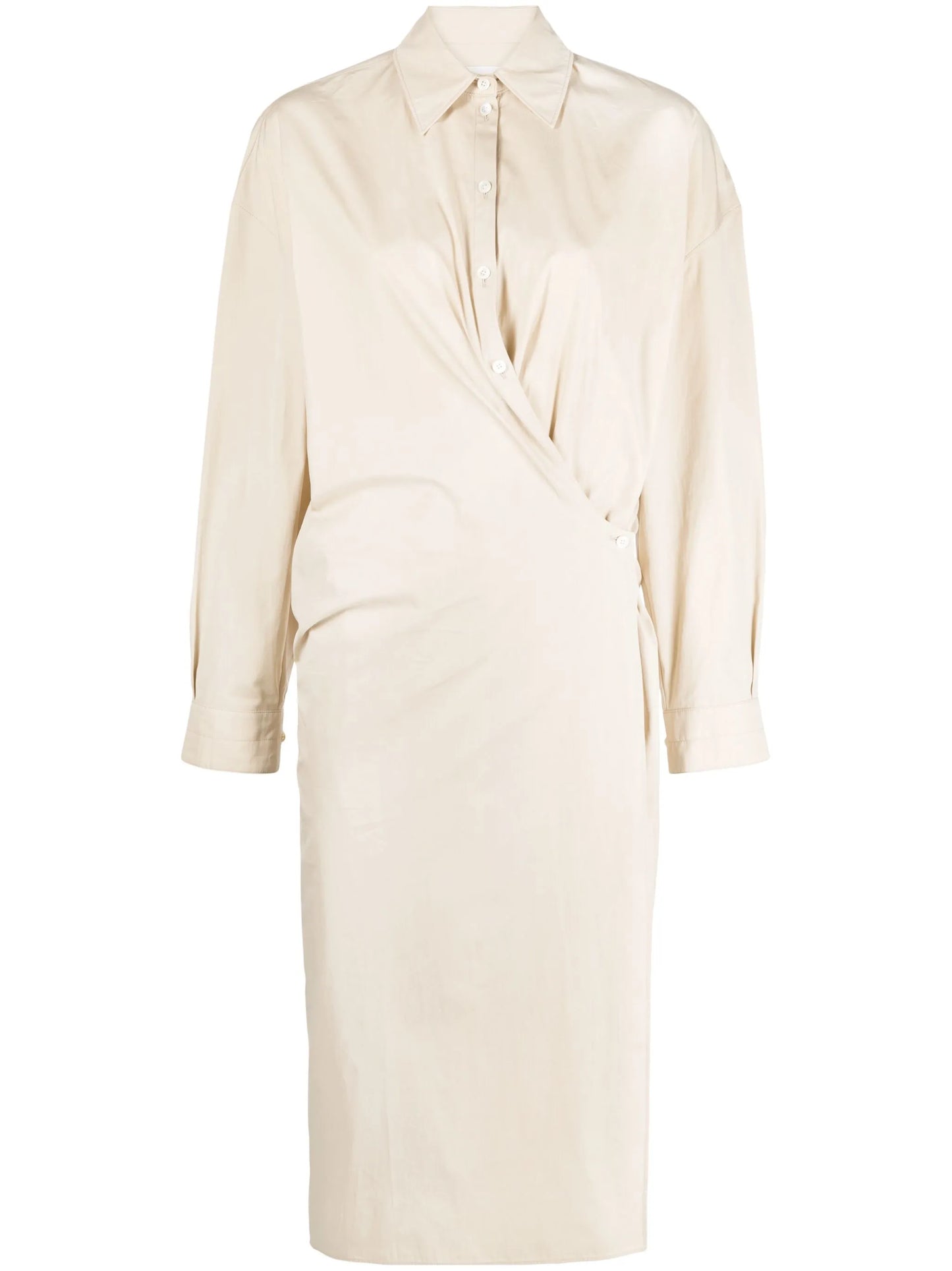 Twisted midi shirt dress