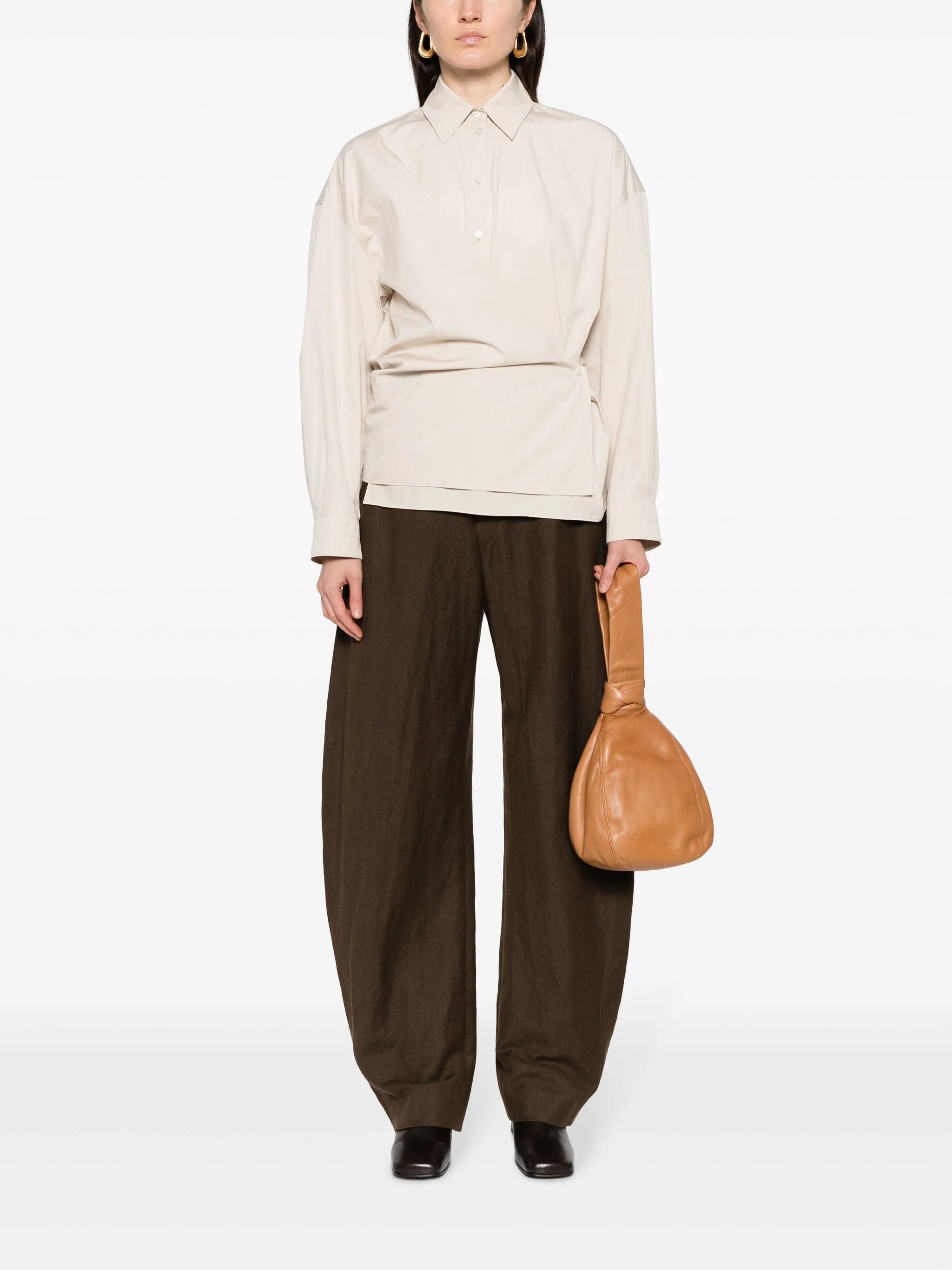 twisted asymmetric shirt