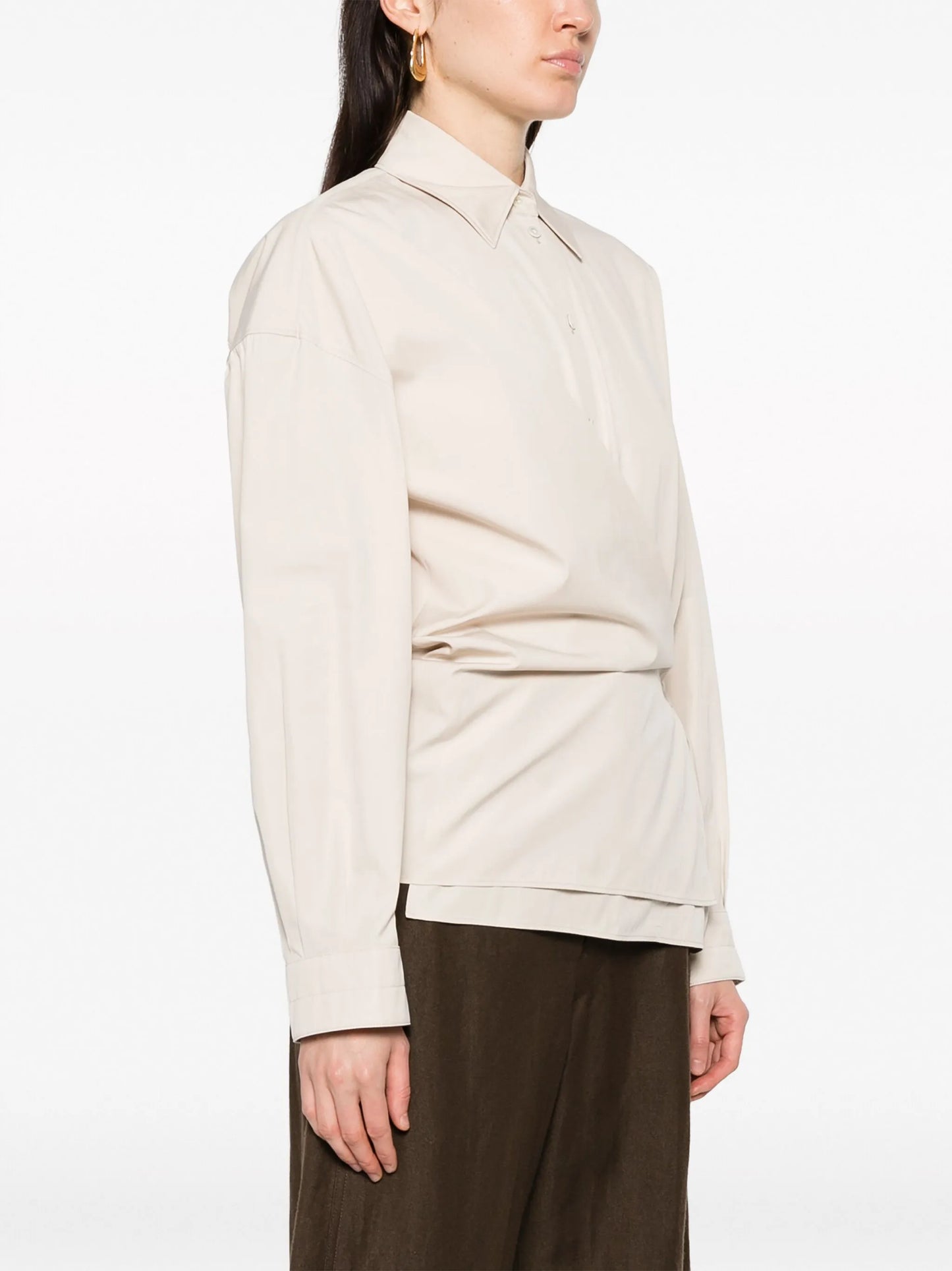 twisted asymmetric shirt