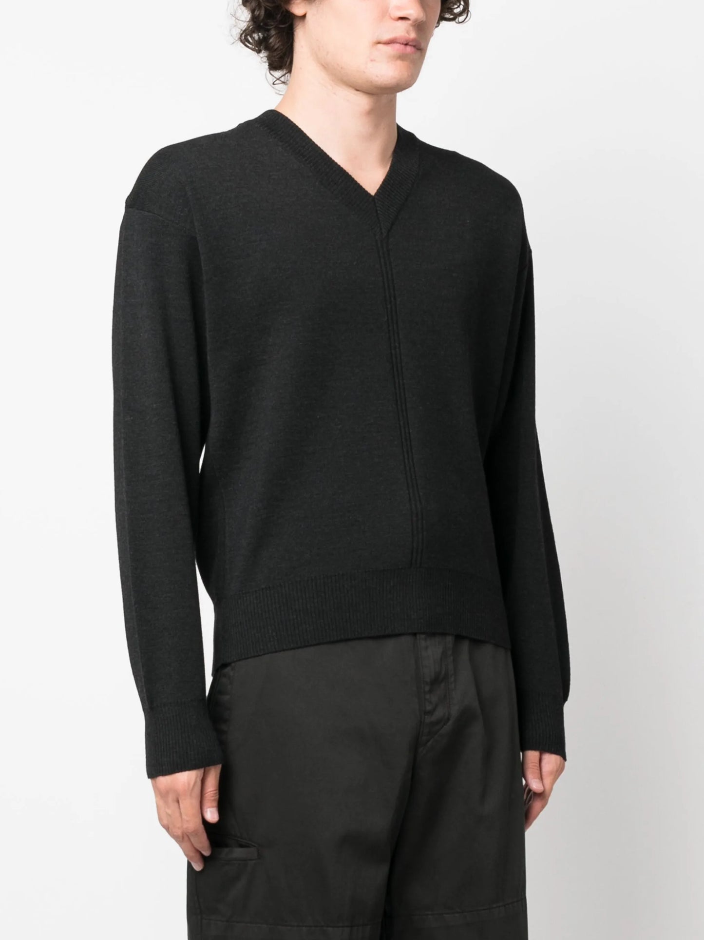 V-neck knitted jumper
