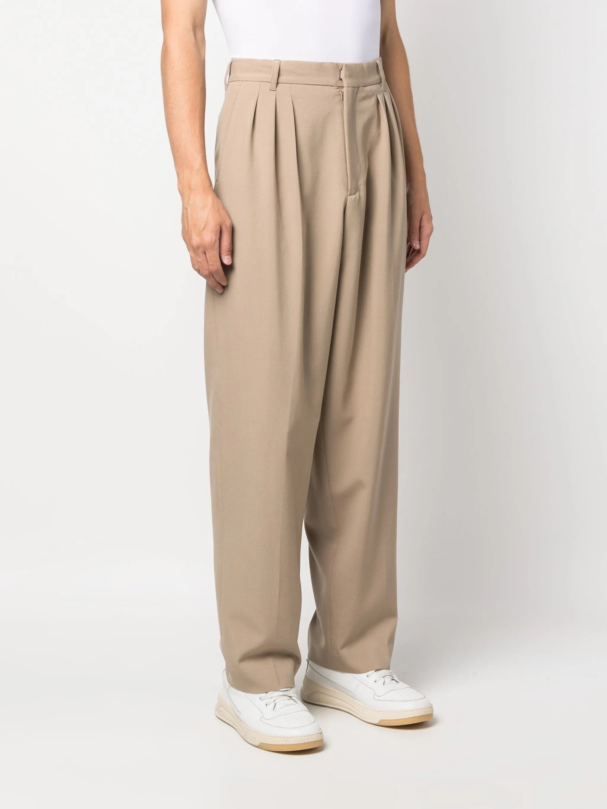 pleated tailored trousers