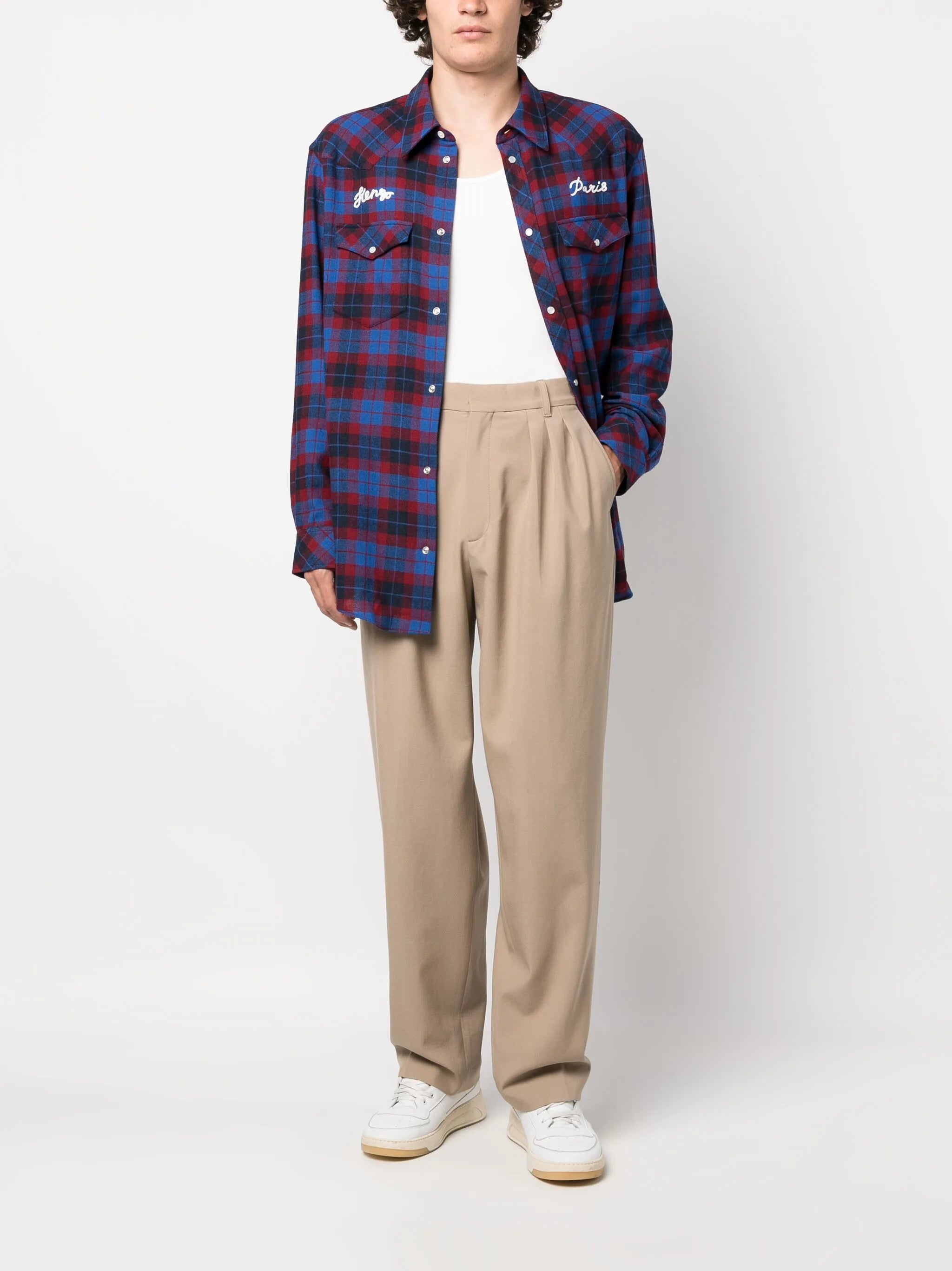 pleated tailored trousers