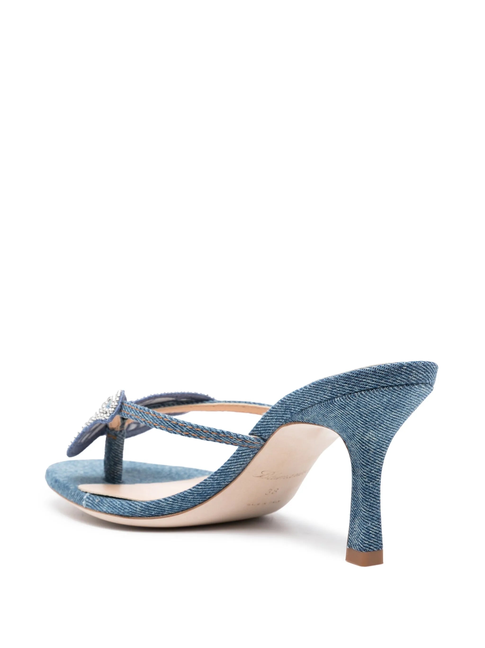 85mm butterfly-detail denim sandals