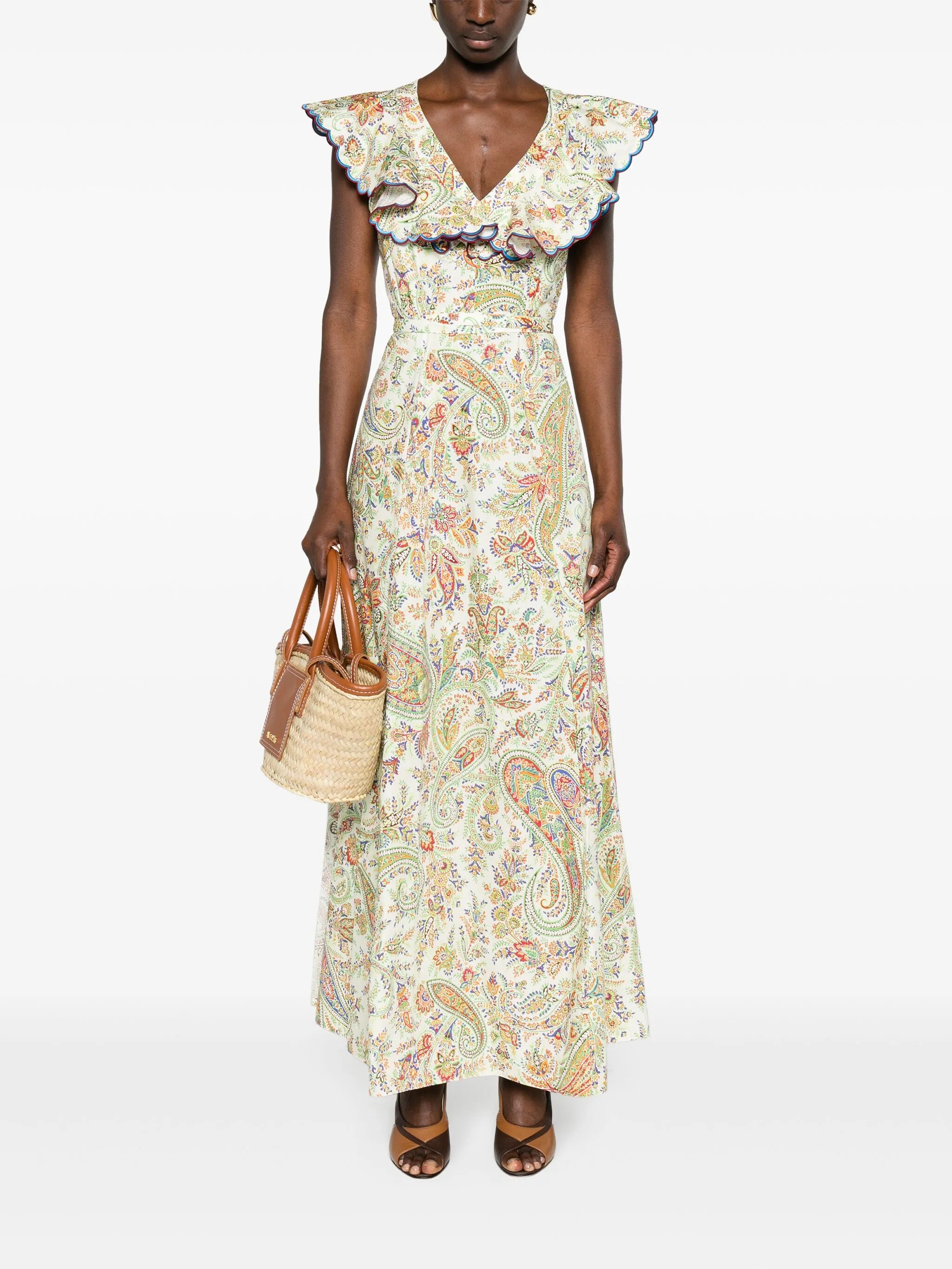 paisley-print cotton maxi dress