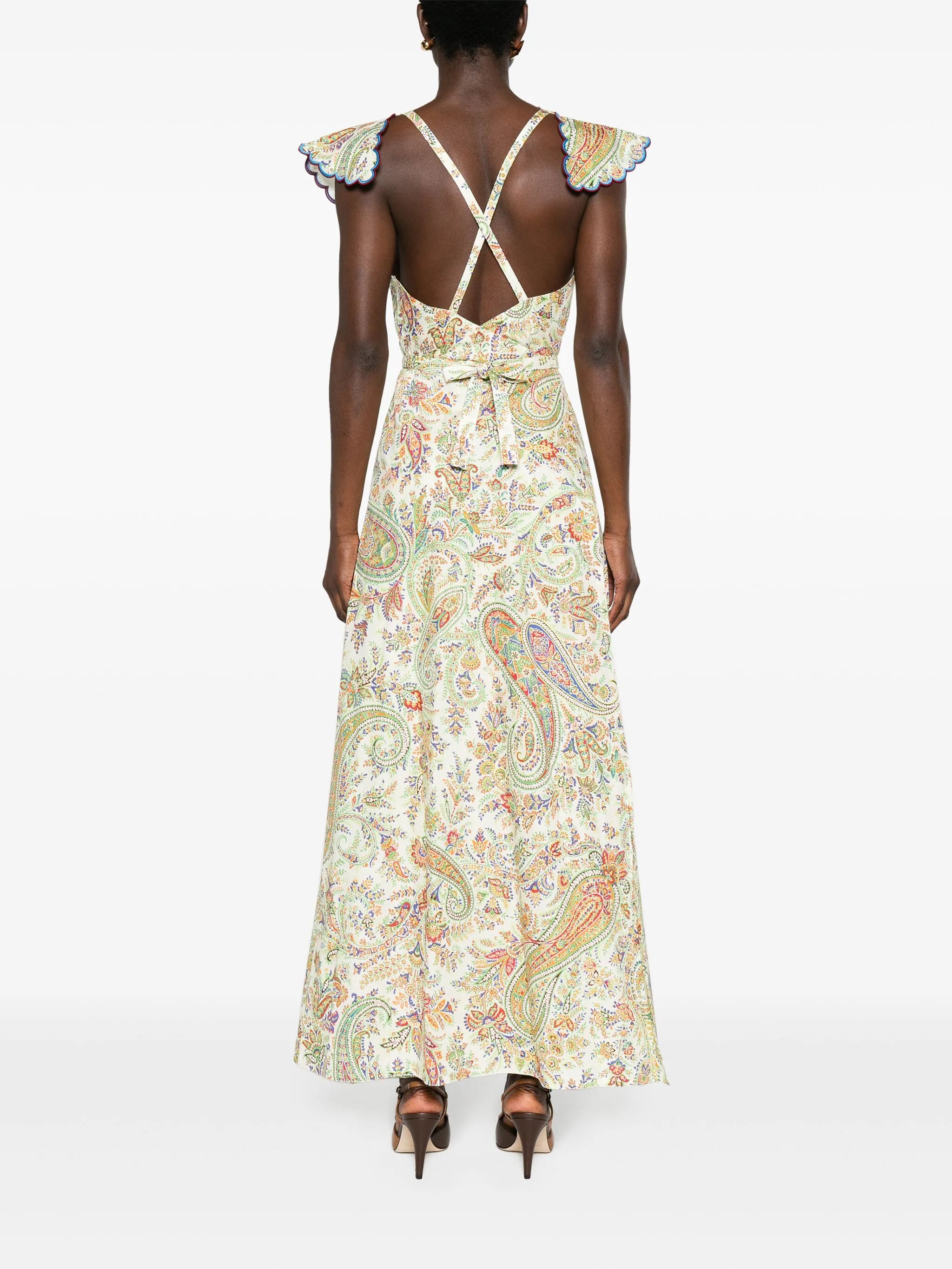paisley-print cotton maxi dress