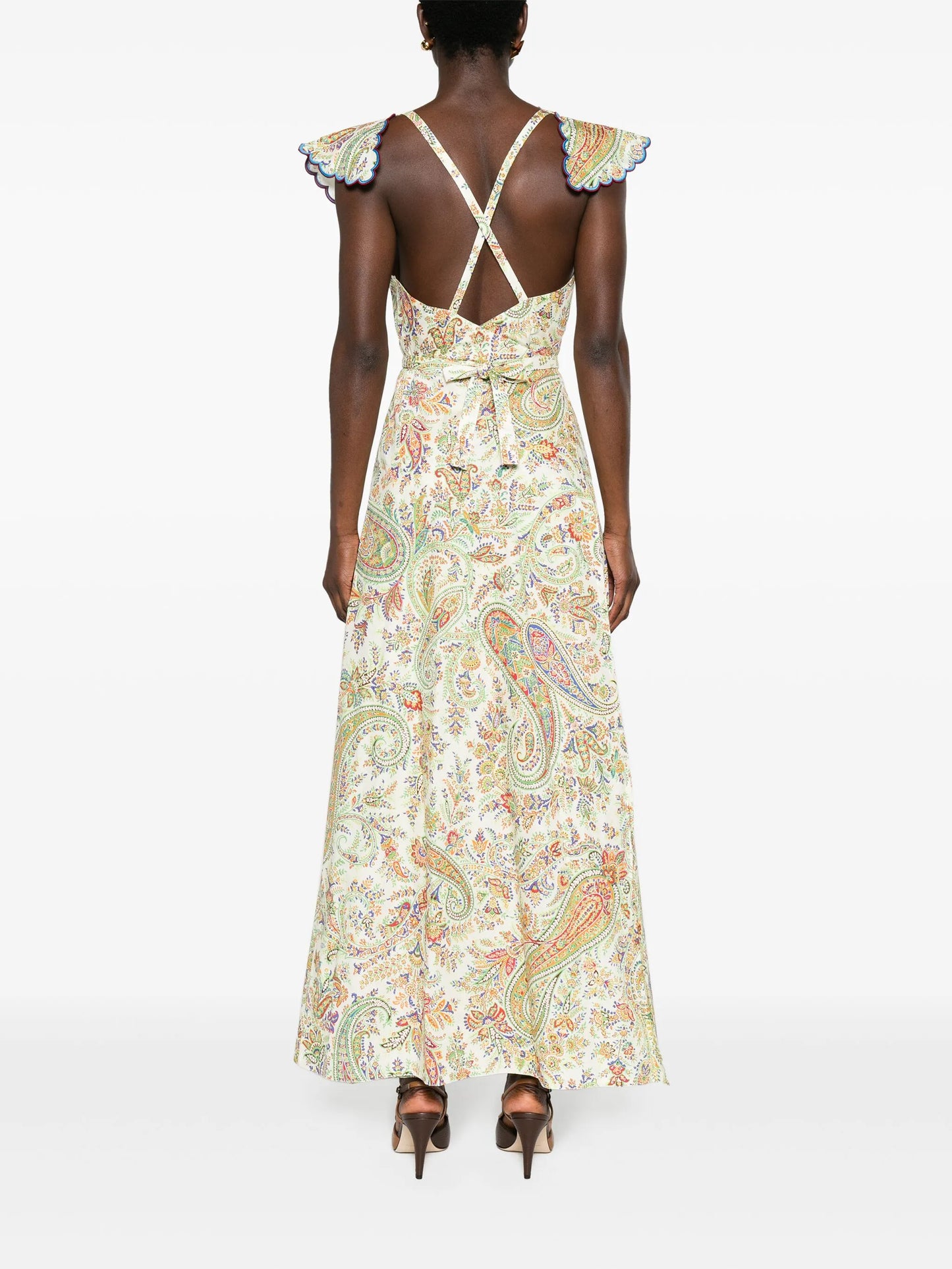 paisley-print cotton maxi dress
