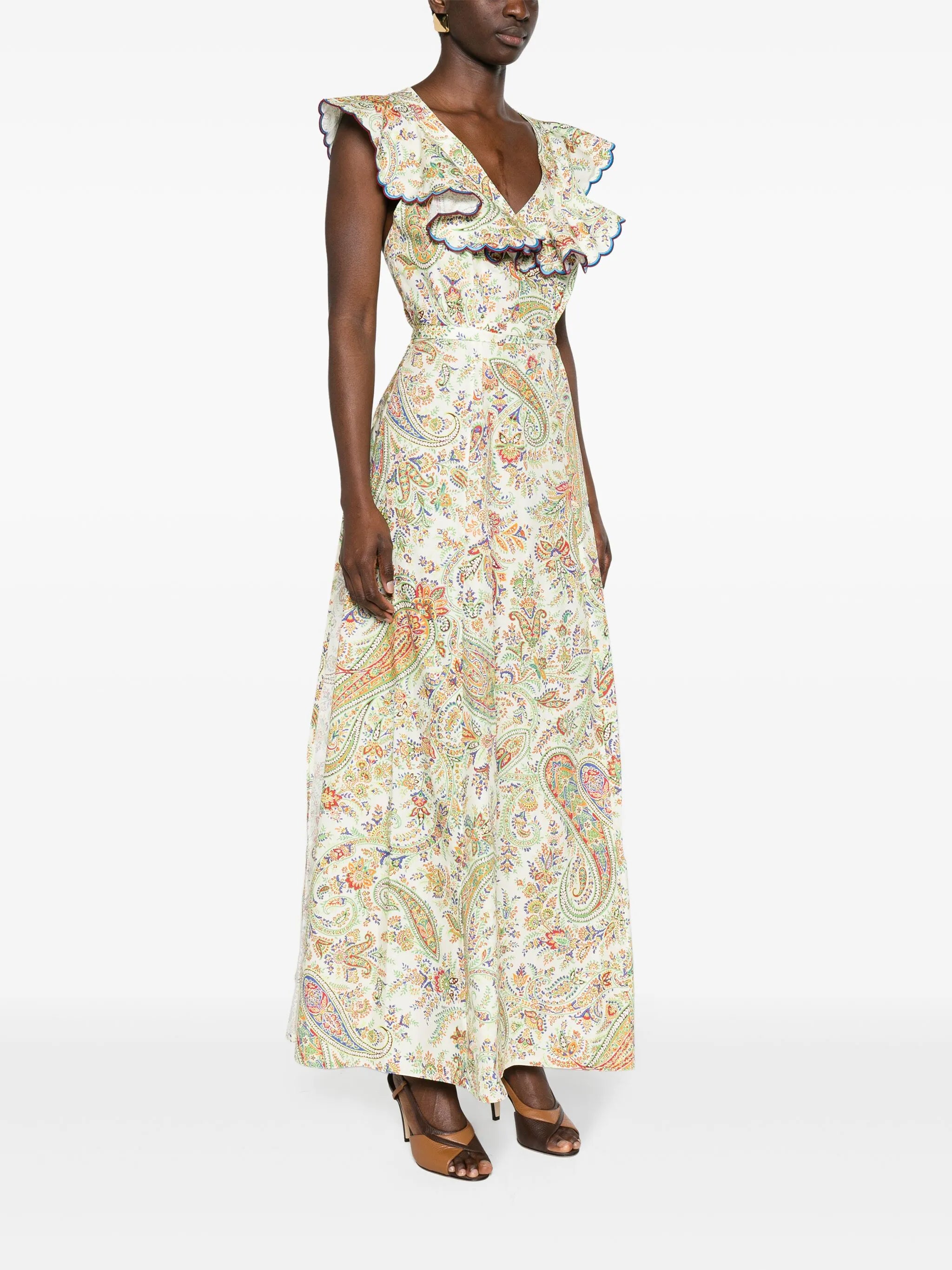 paisley-print cotton maxi dress