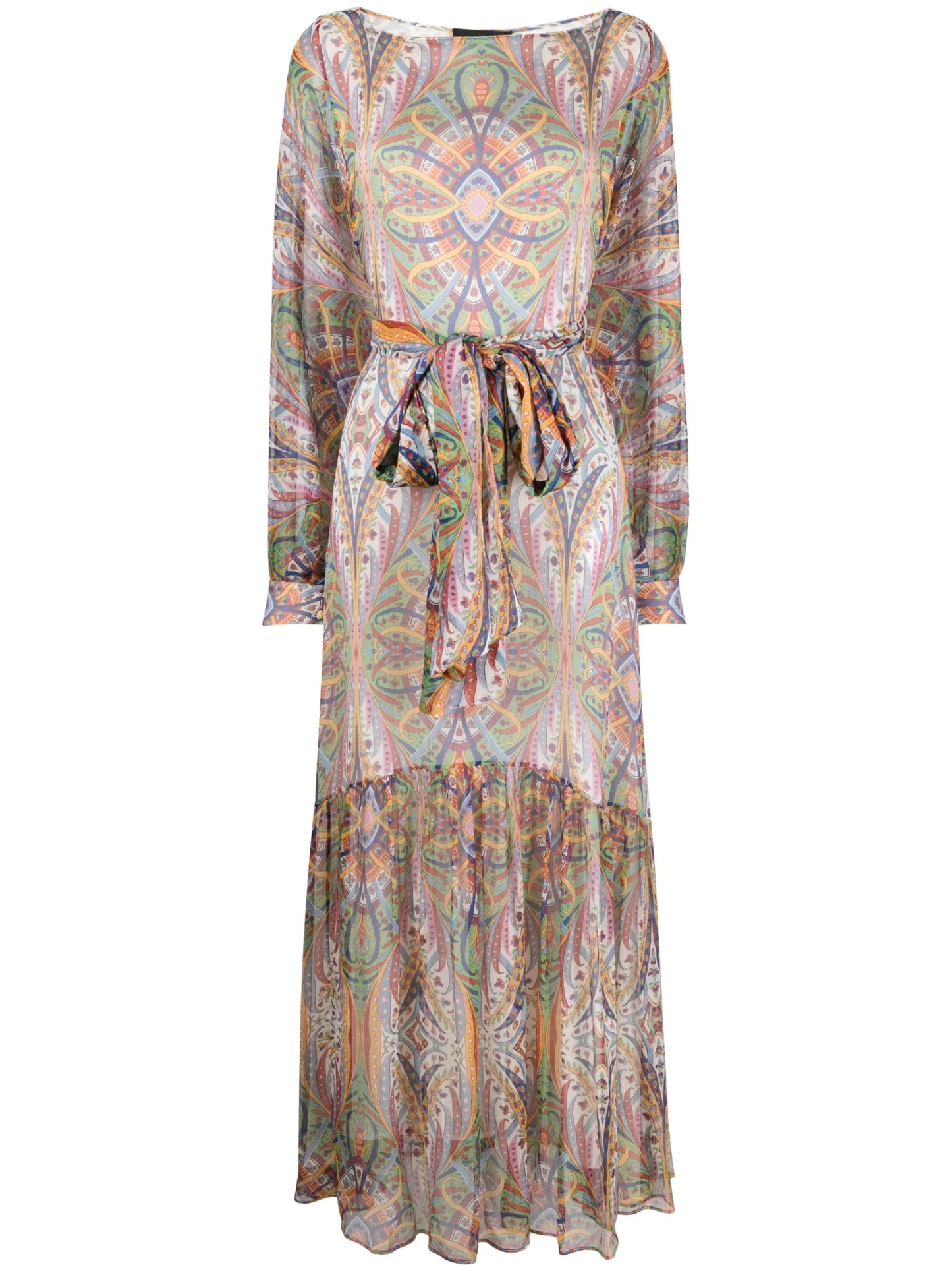 bouquet-print silk maxi dress