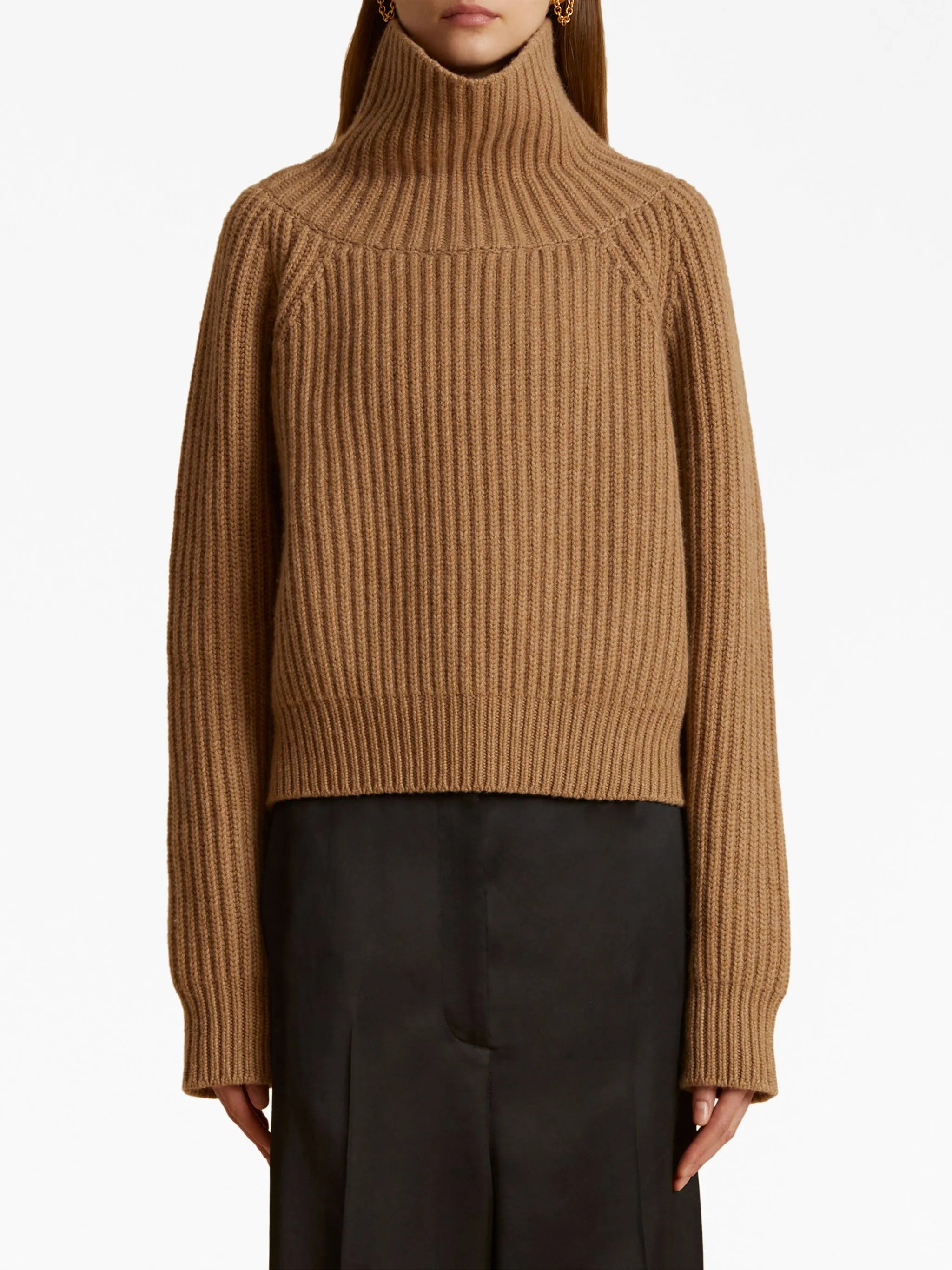 Lanzino funnel-neck cashmere jumper