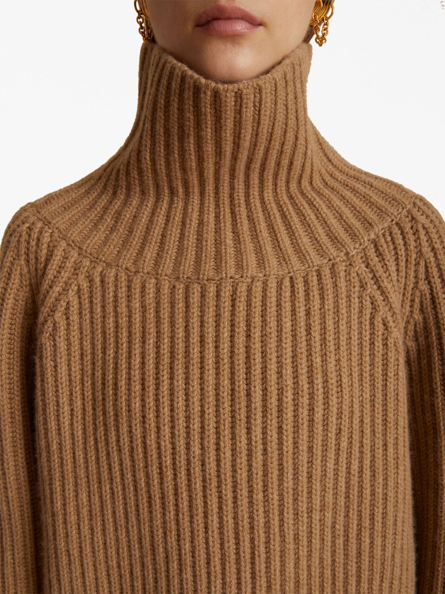 Lanzino funnel-neck cashmere jumper