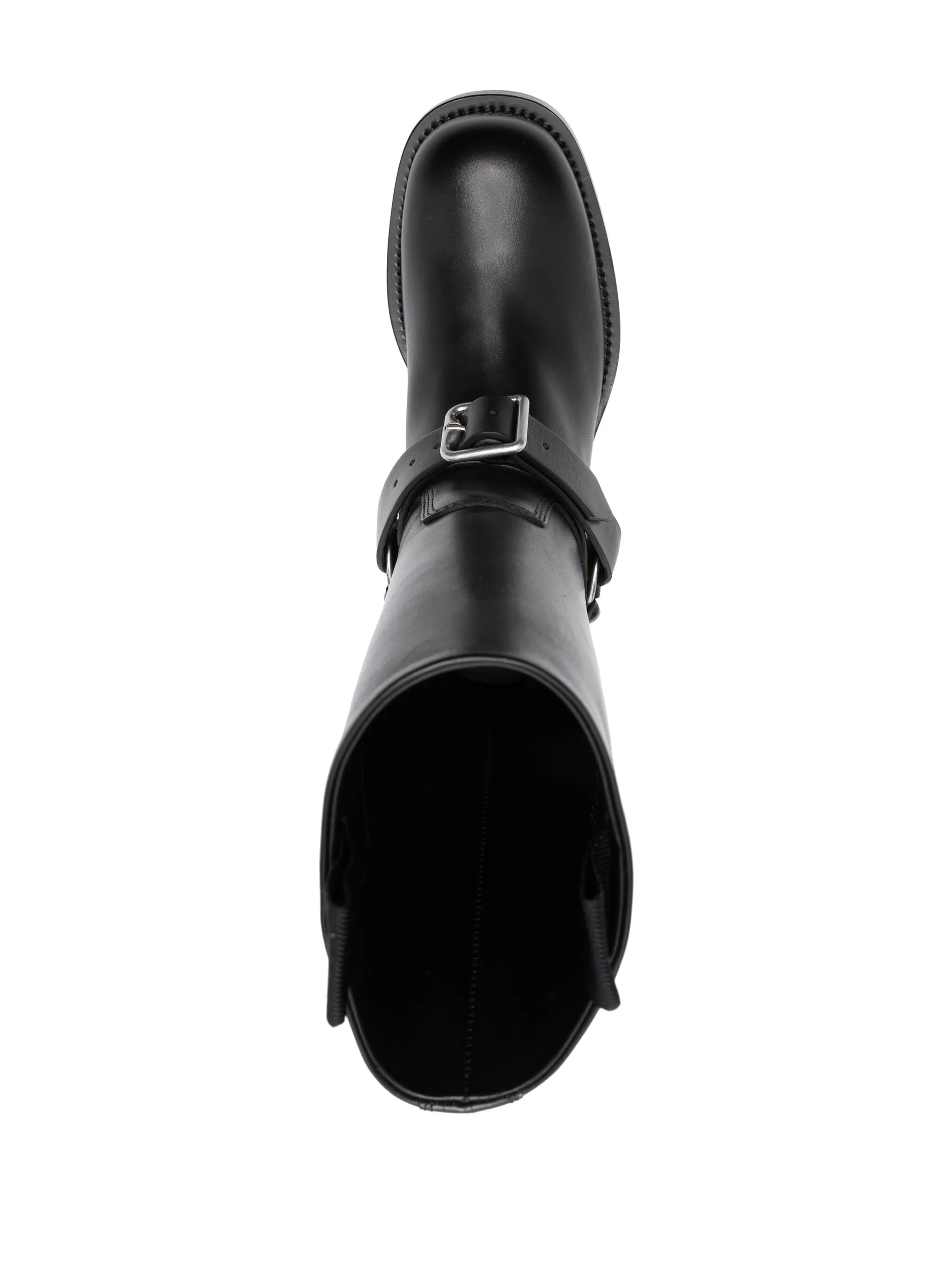buckled-strap leather boots