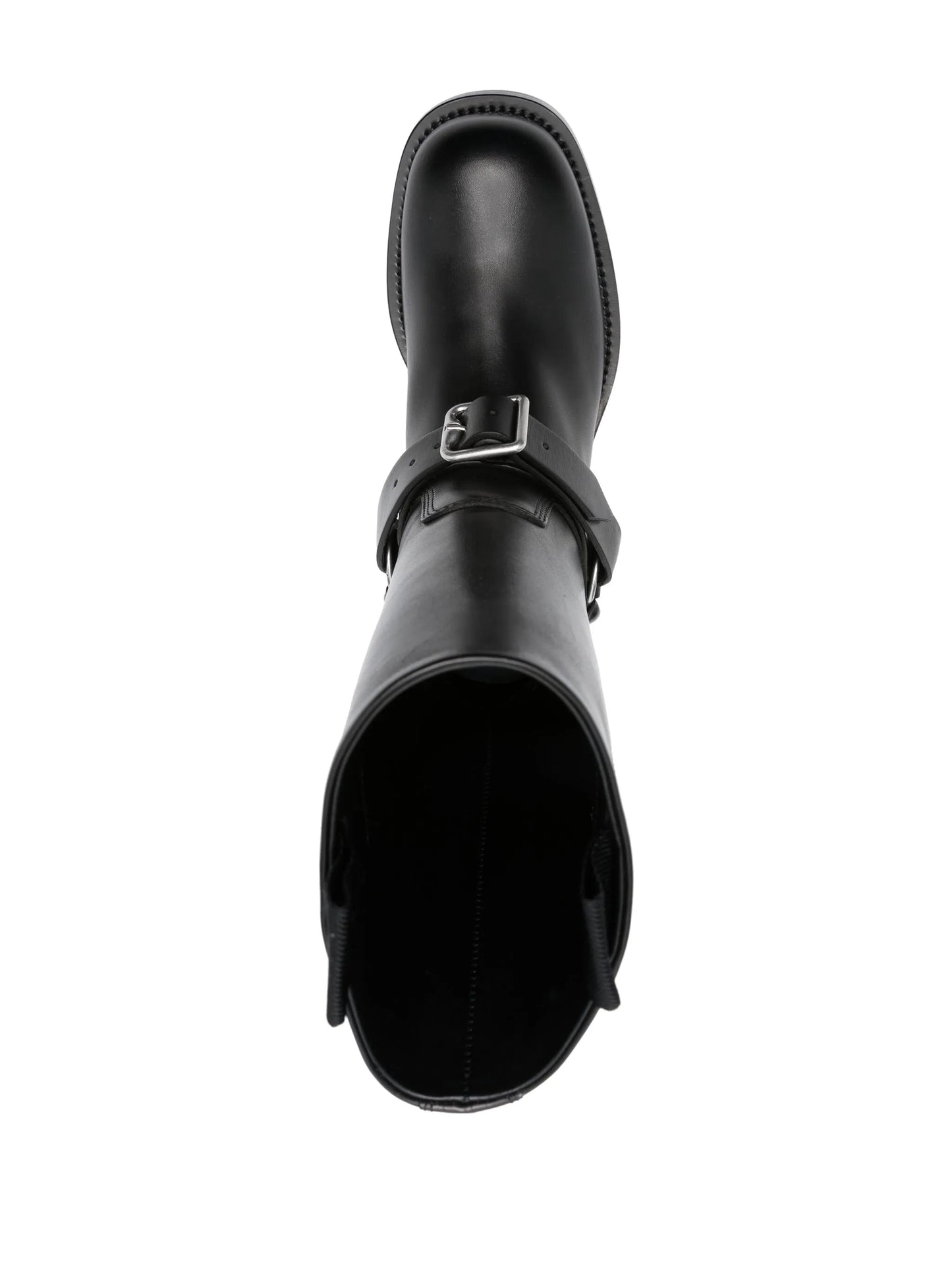 buckled-strap leather boots