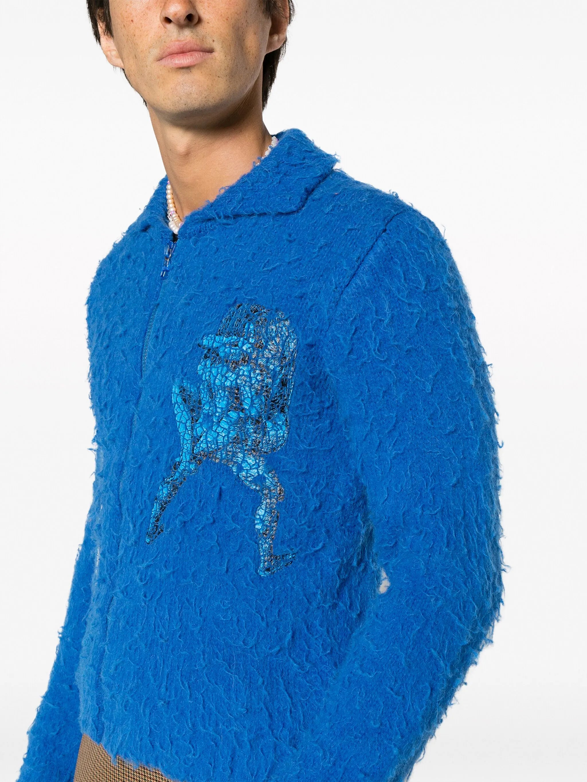 zip-up knit cardigan