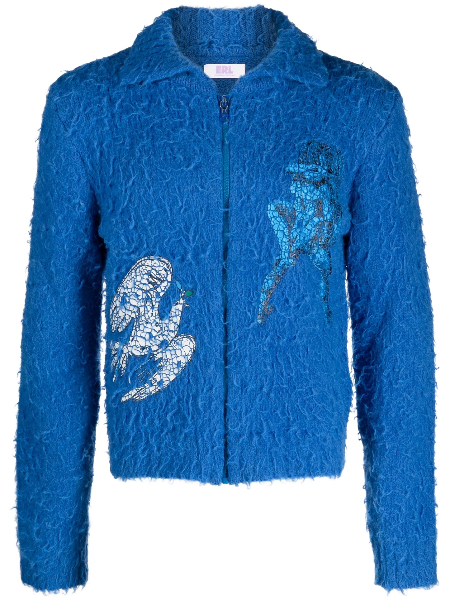 zip-up knit cardigan