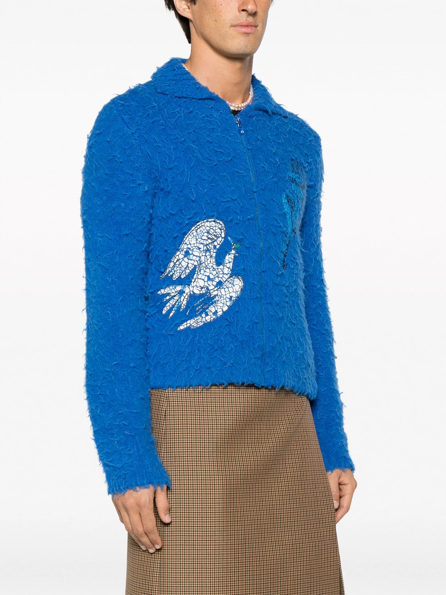 zip-up knit cardigan