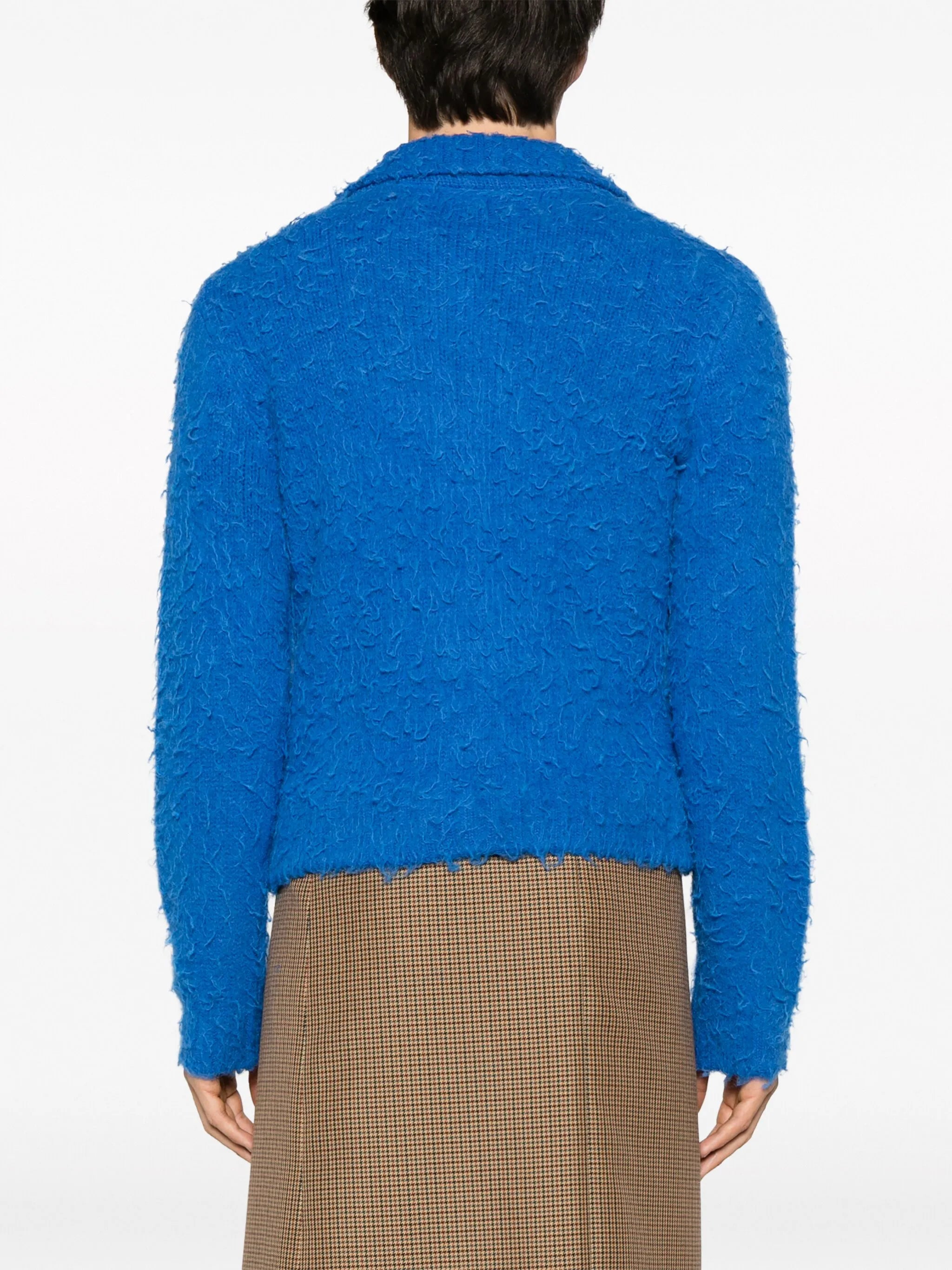 zip-up knit cardigan