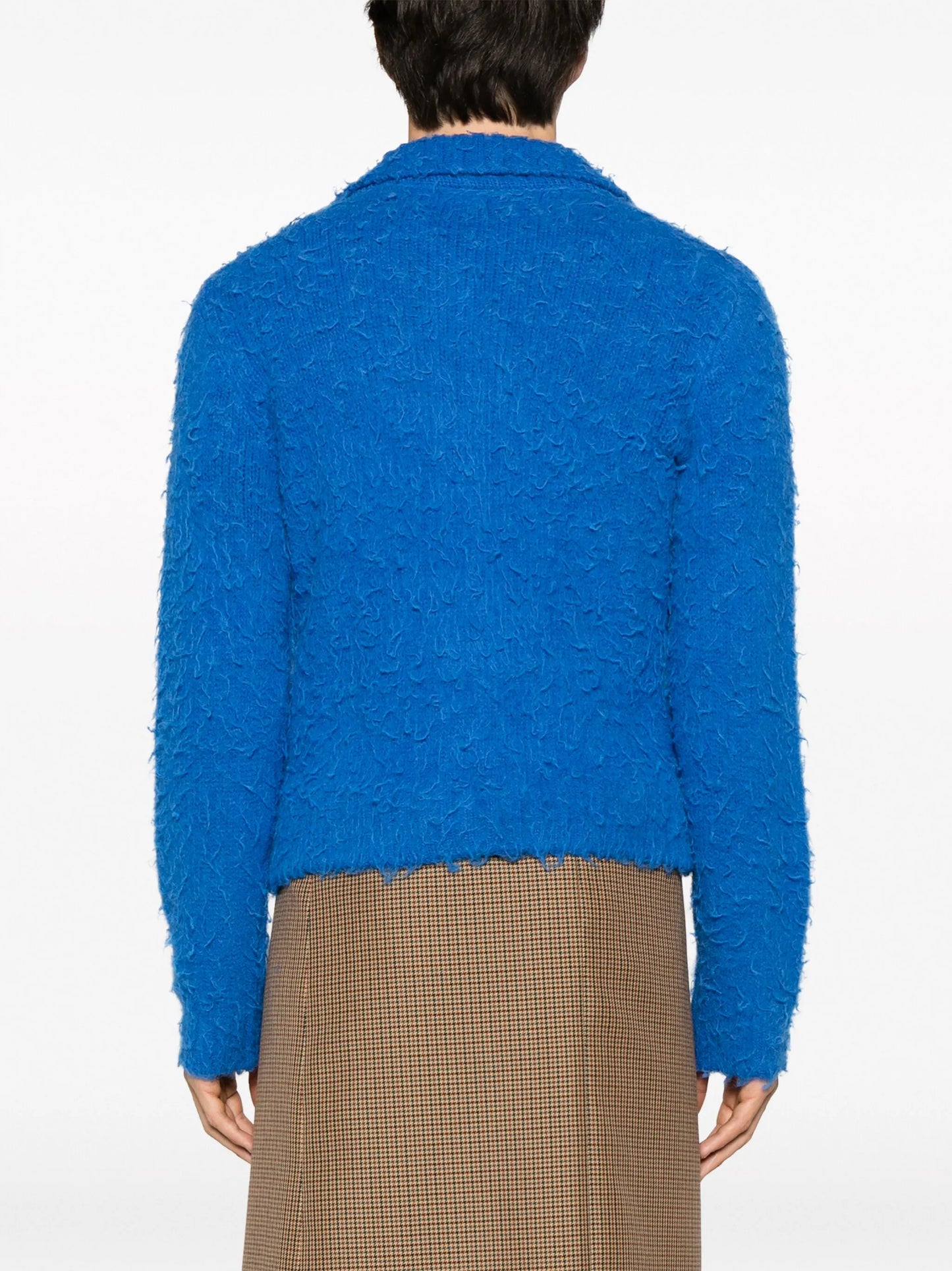 zip-up knit cardigan