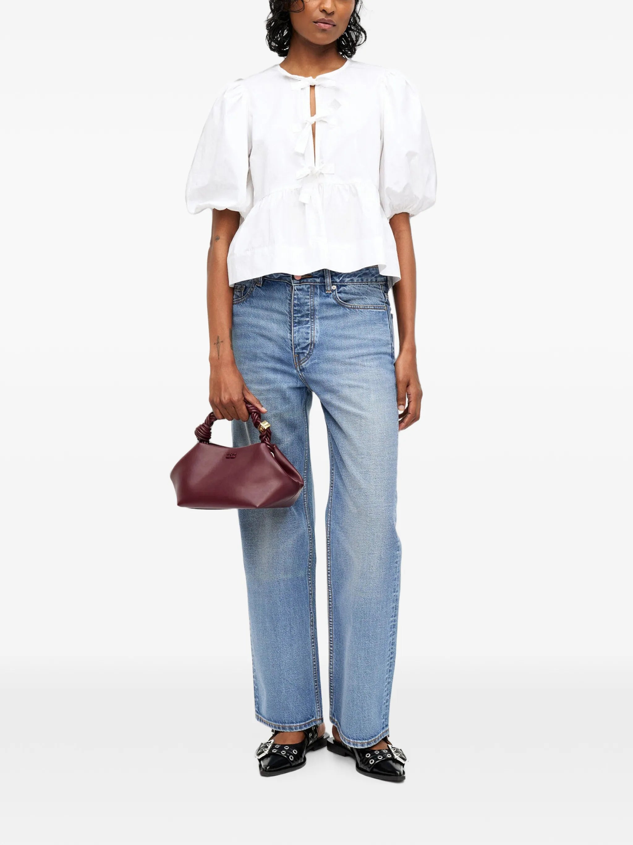 burgundy small Bou bag