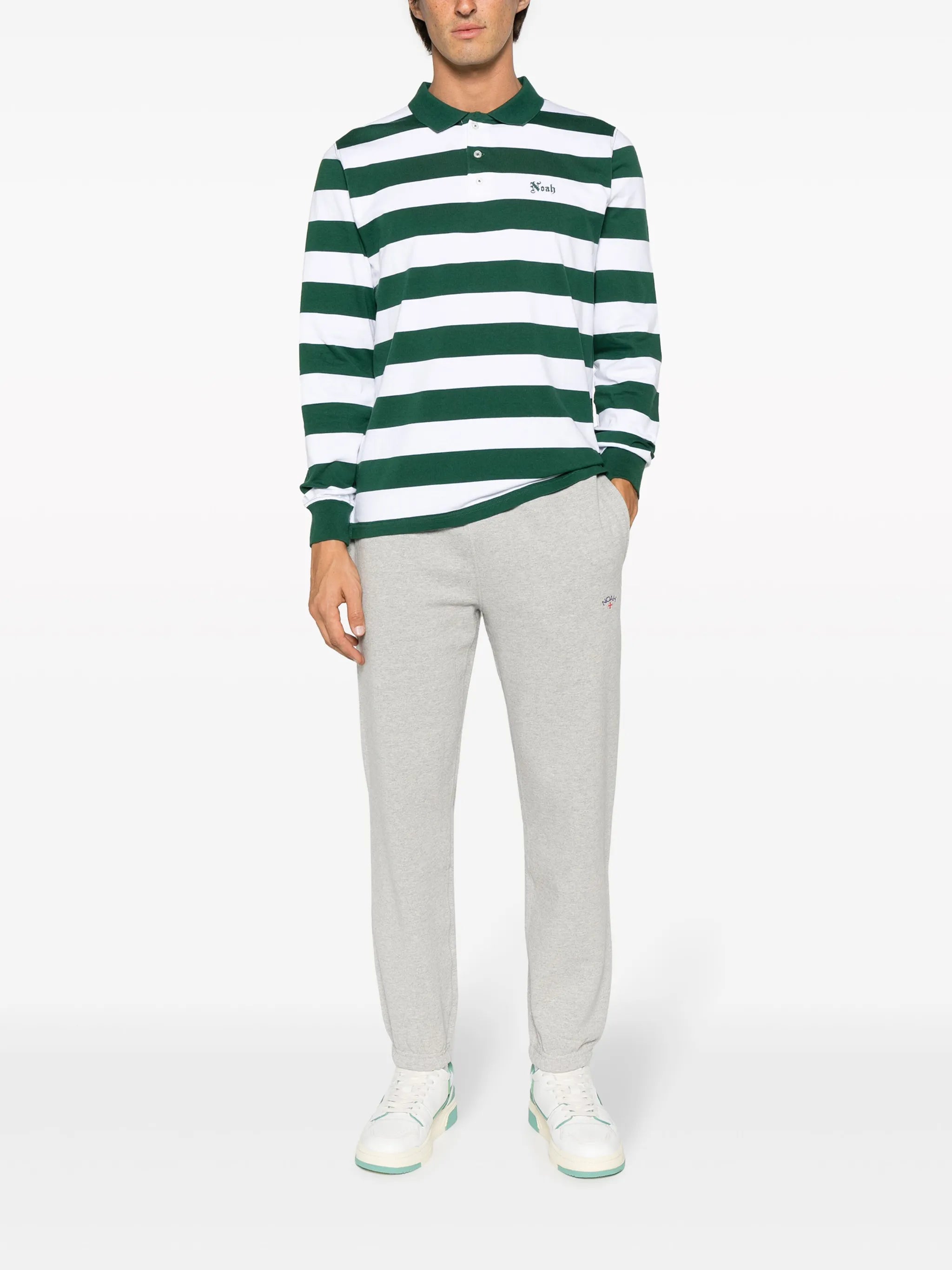 striped-pattern logo polo shirt