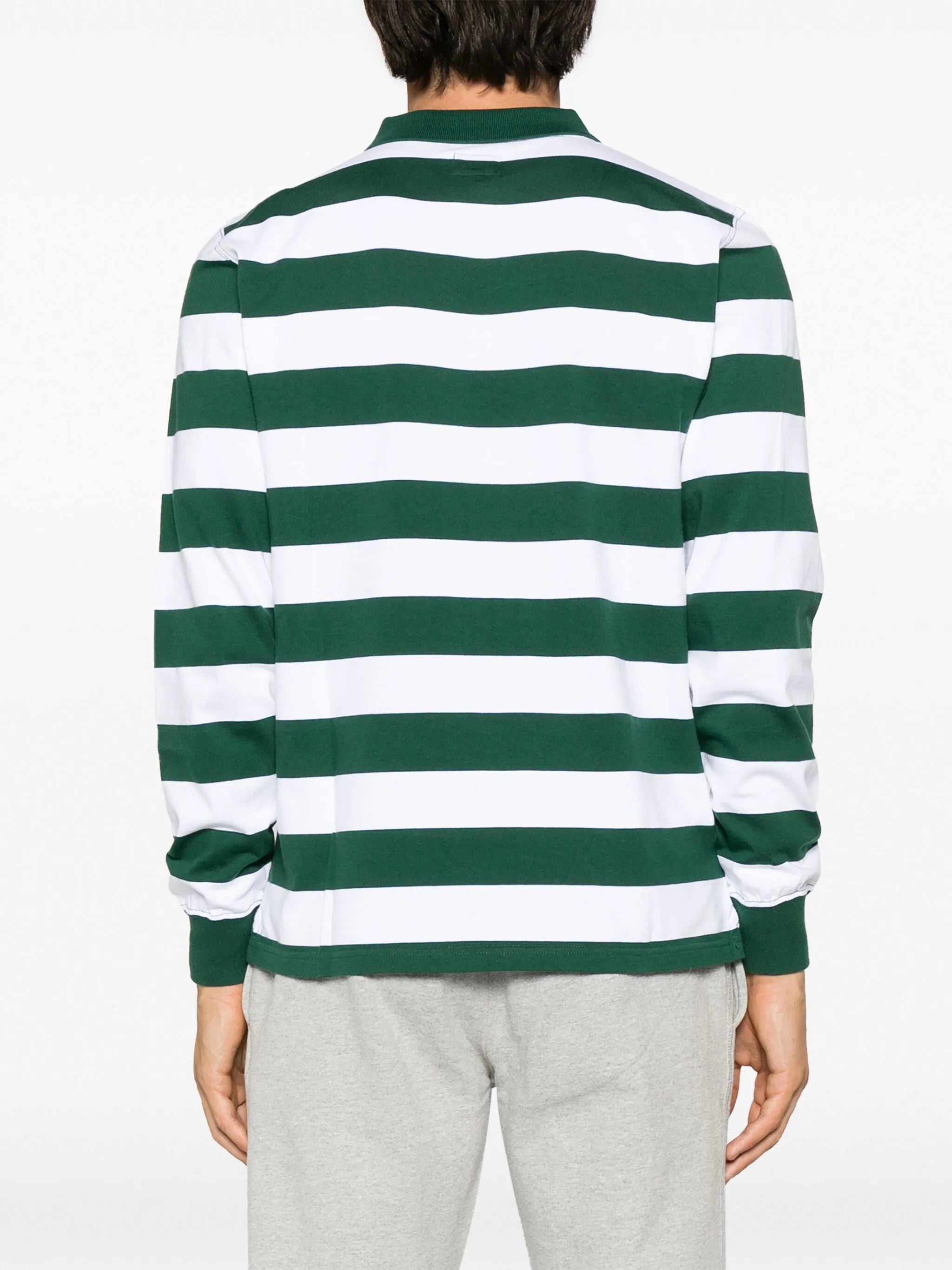 striped-pattern logo polo shirt