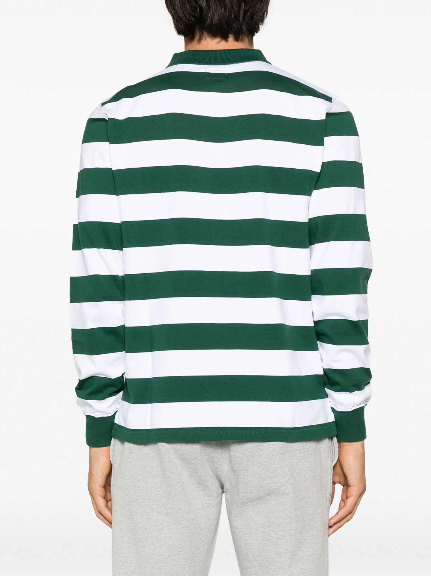 striped-pattern logo polo shirt