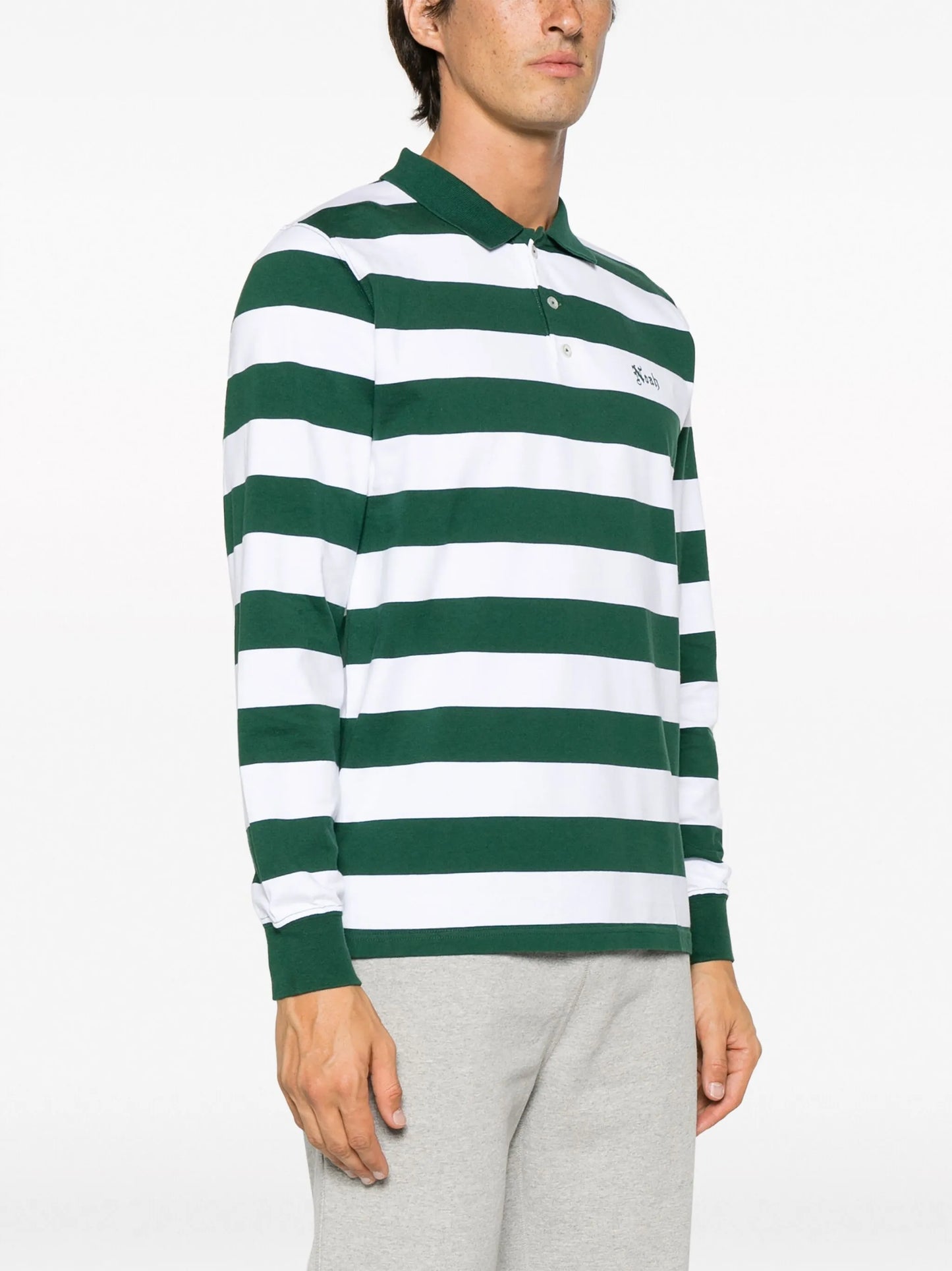 striped-pattern logo polo shirt