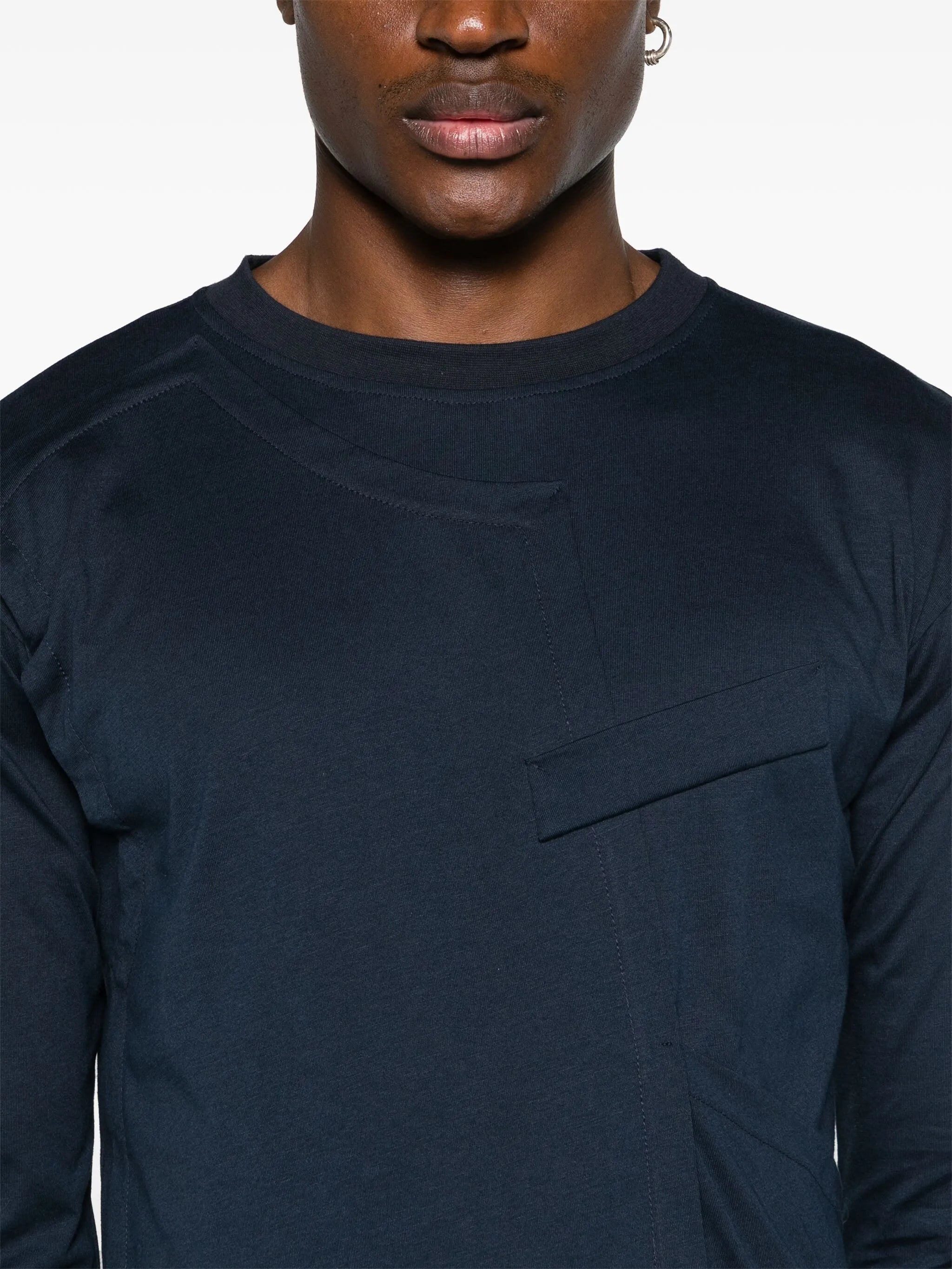 deconstructed-design cotton T-shirt