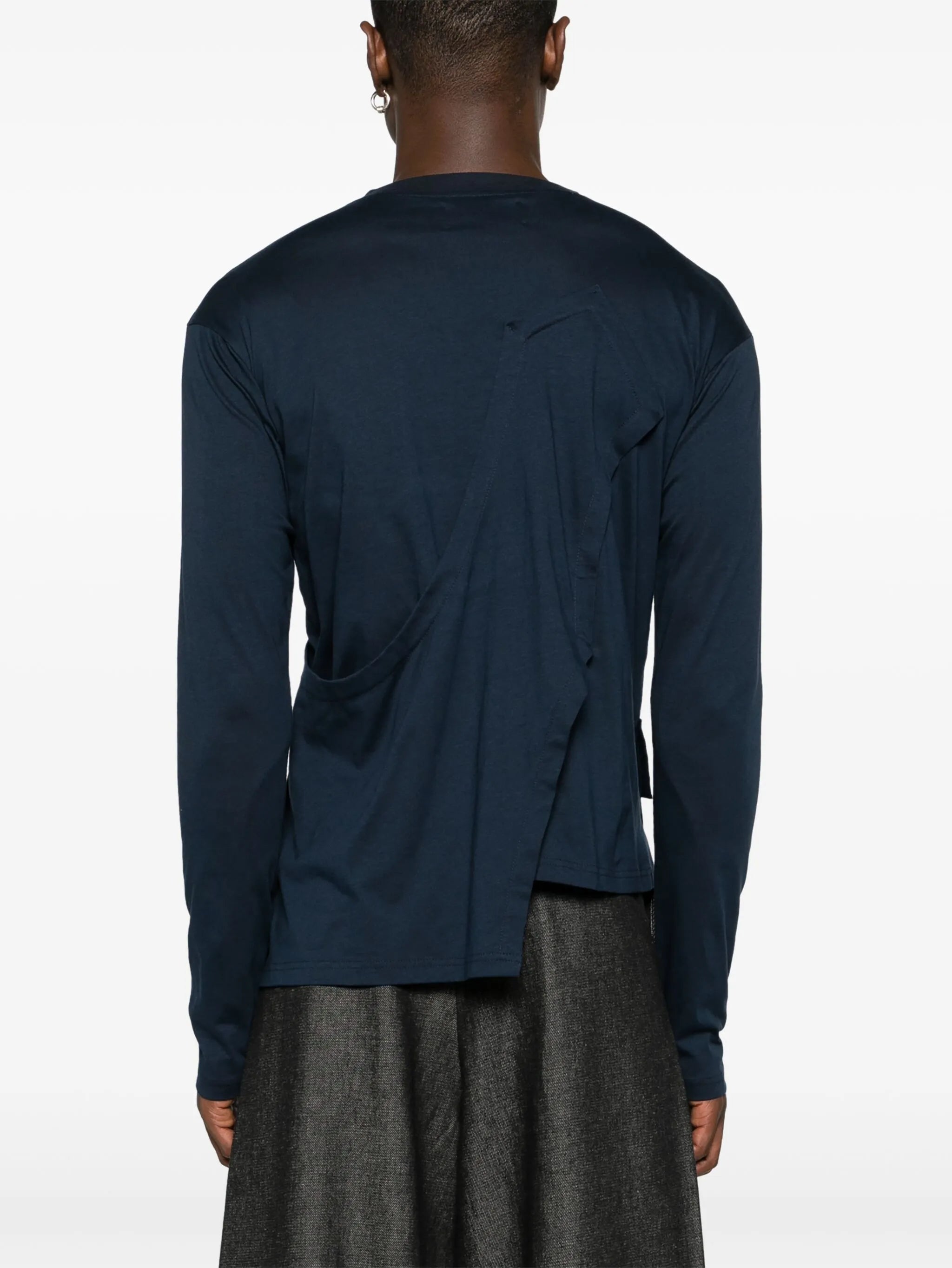 deconstructed-design cotton T-shirt