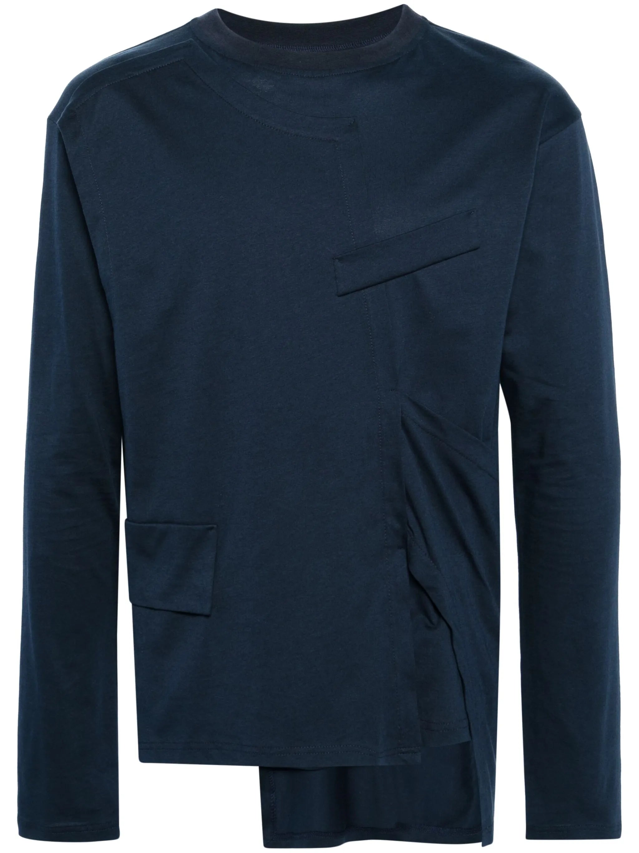 deconstructed-design cotton T-shirt