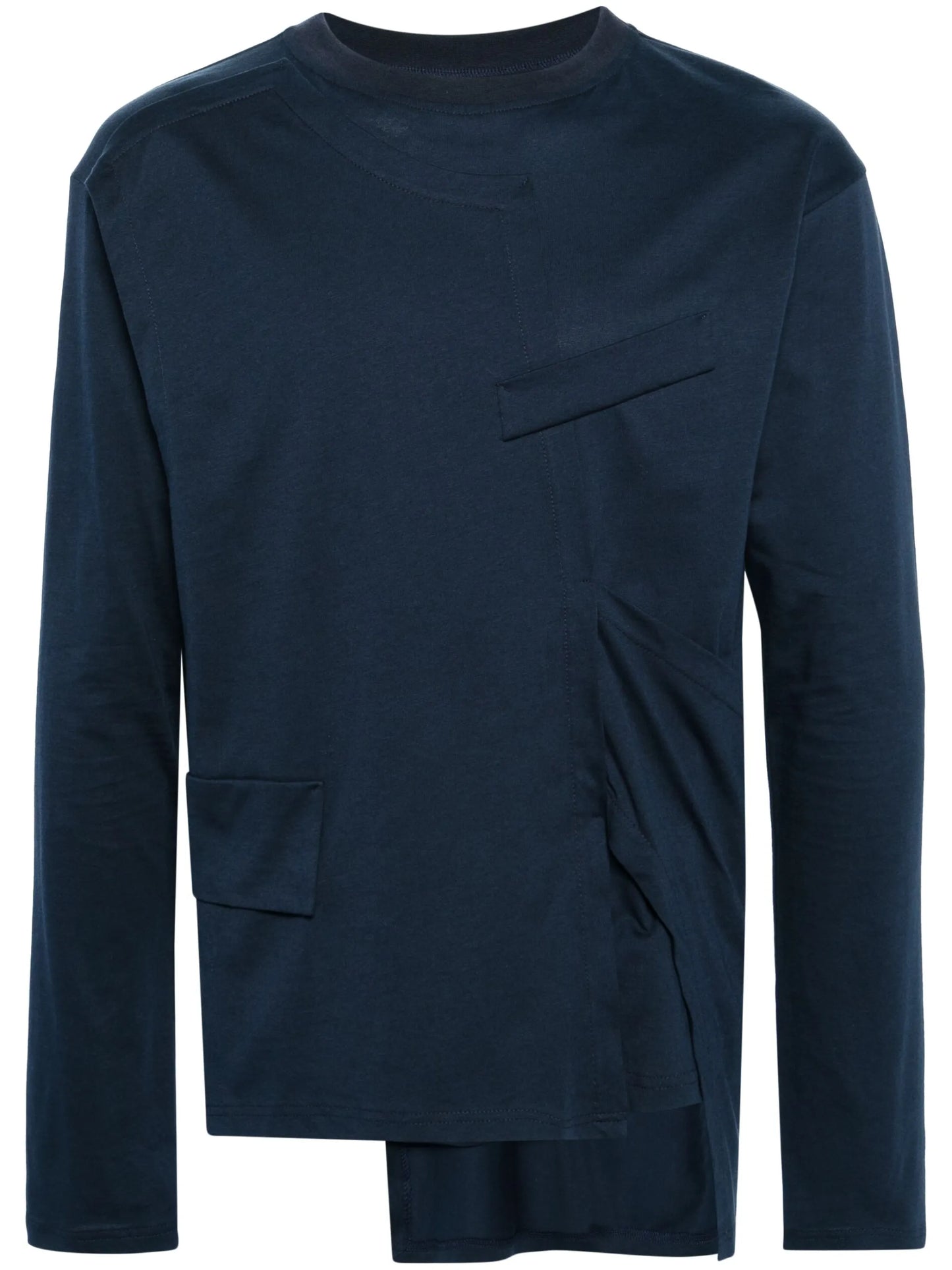 deconstructed-design cotton T-shirt