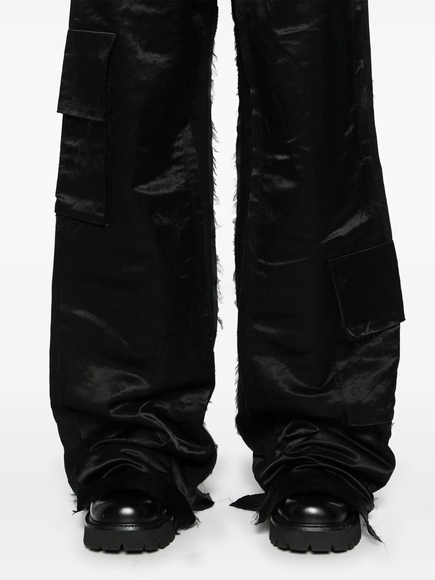 deconstructed cotton cargo trousers