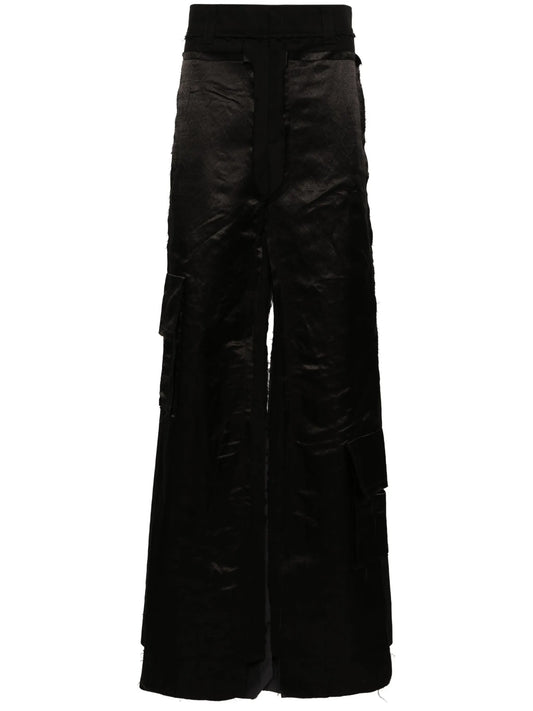 deconstructed cotton cargo trousers