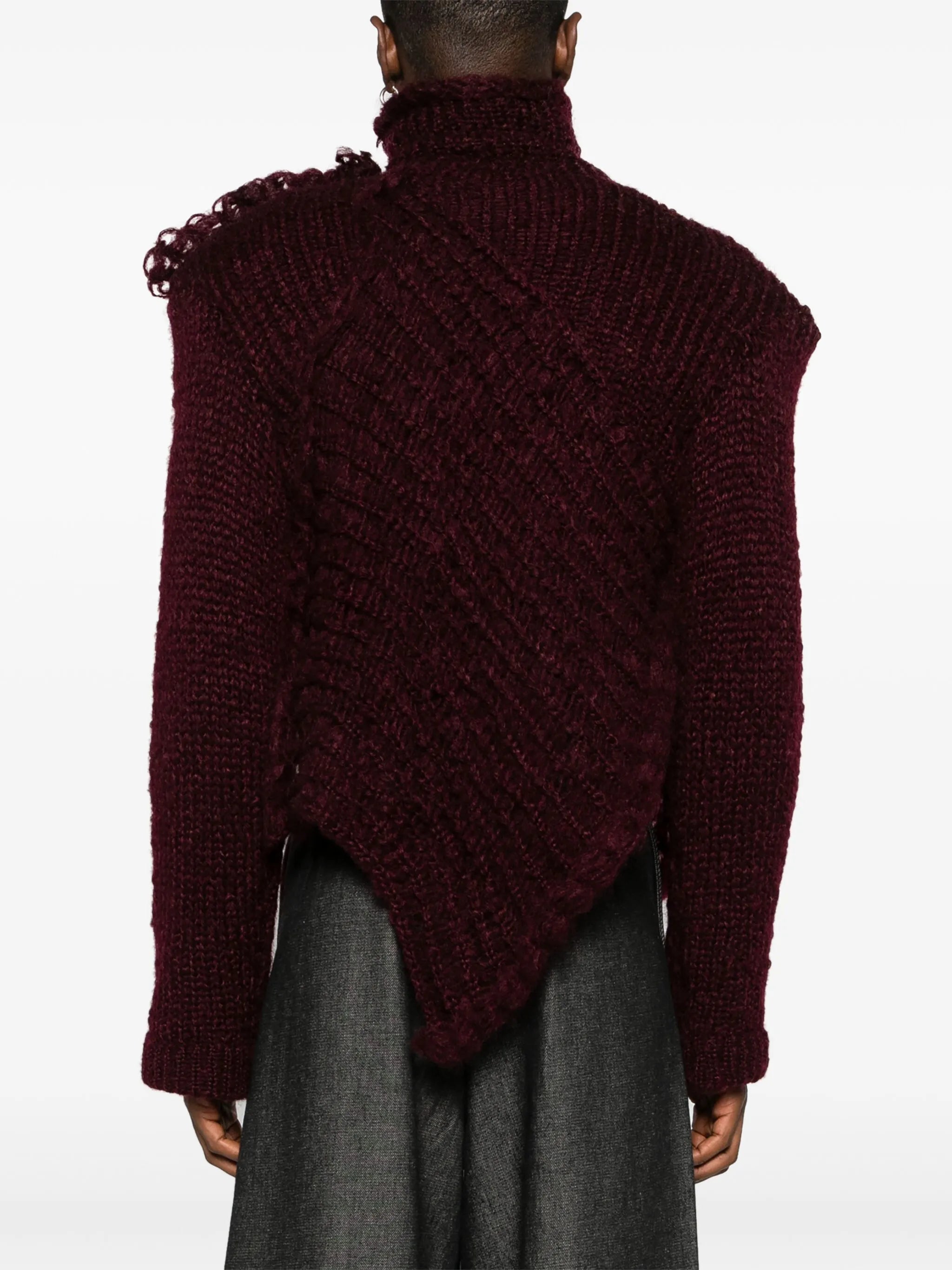 high-neck chunky-knit jumper